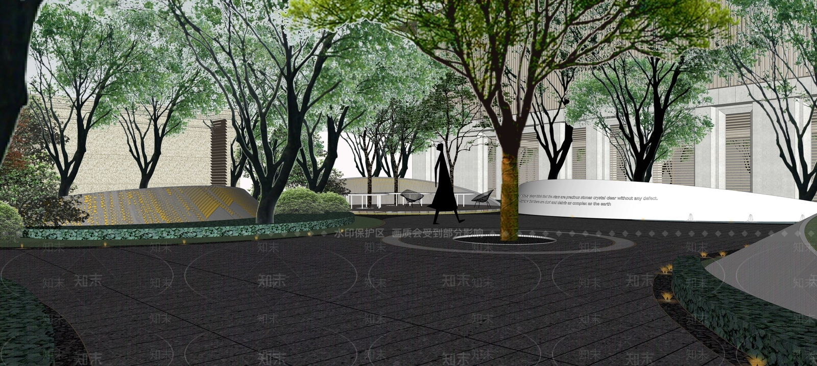 现代极简小区景观SU模型下载【ID:1194708603】