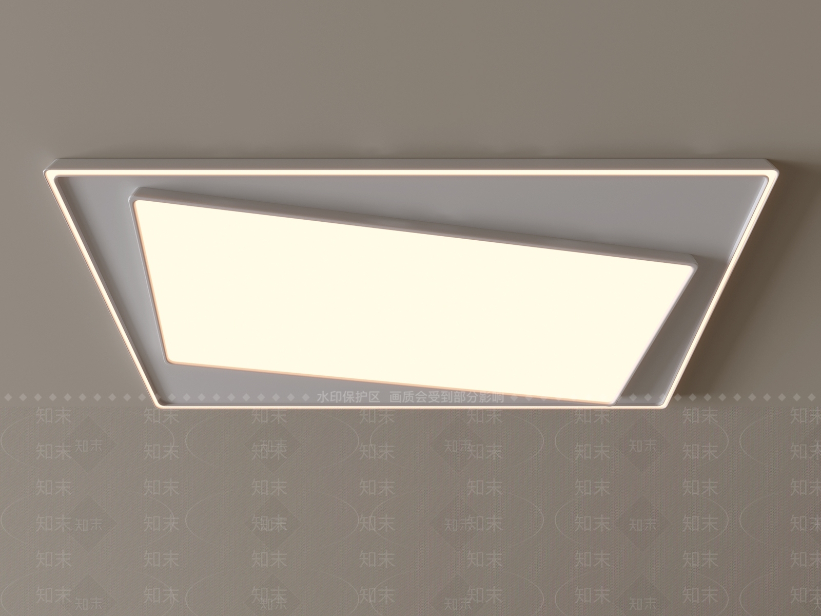 现代吸顶灯3D模型下载【ID:1194709467】