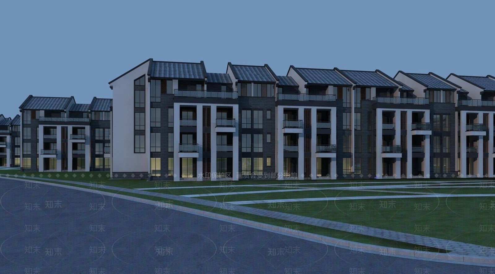中式高层住宅3D模型下载【ID:1194710579】
