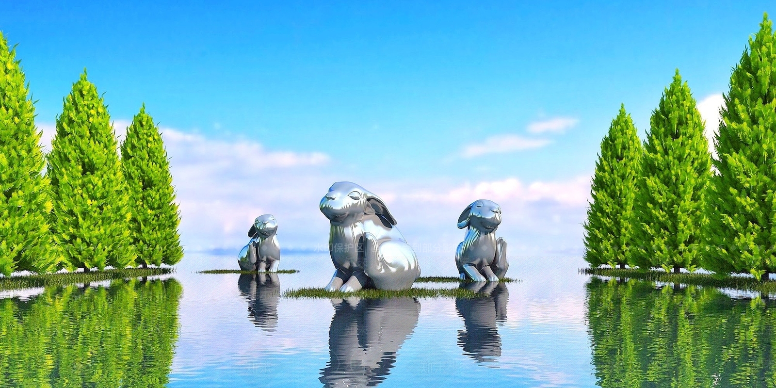 现代园林景观雕塑3D模型下载【ID:1194710892】