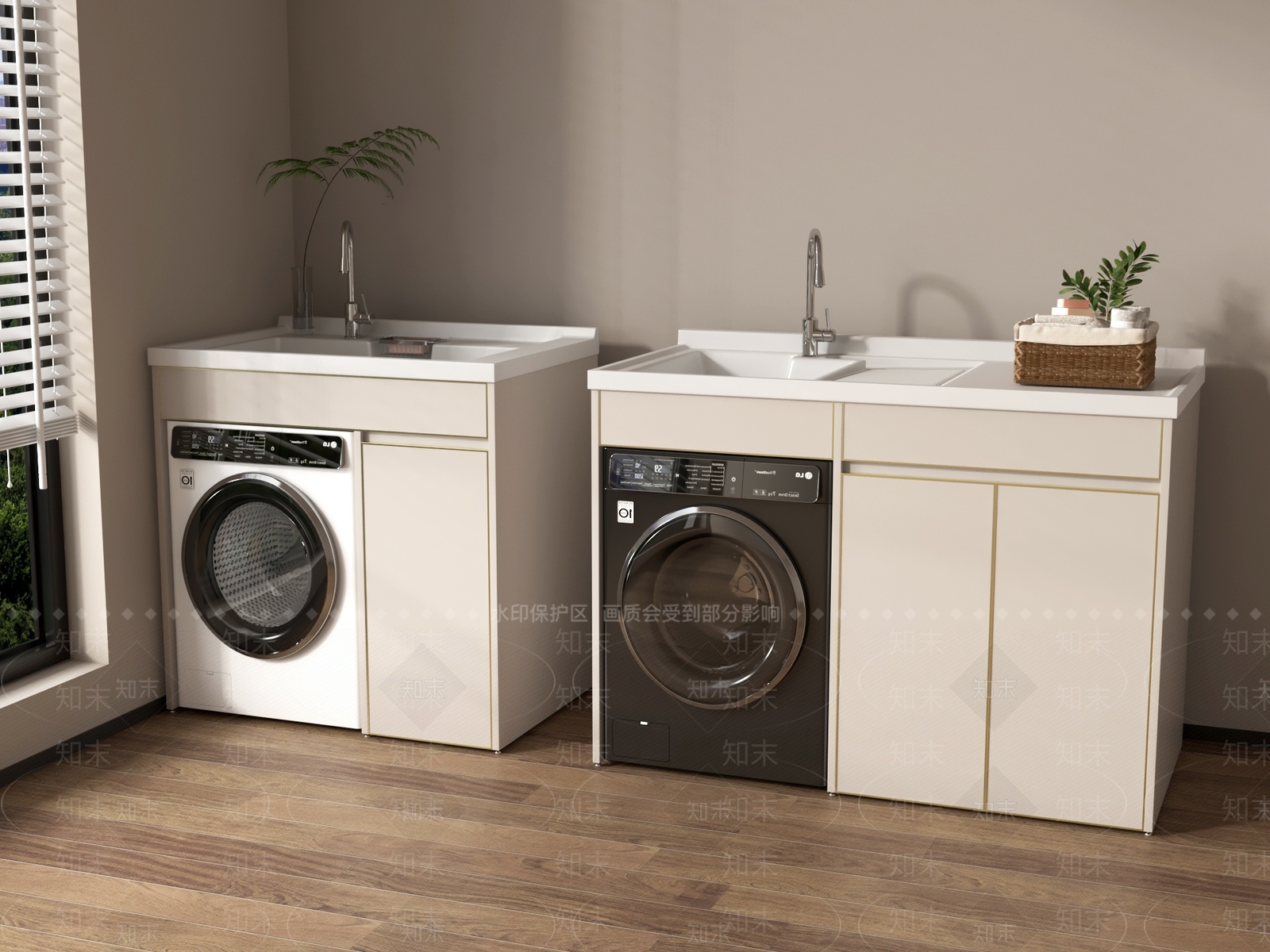 现代洗衣机柜3D模型下载【ID:1194711012】