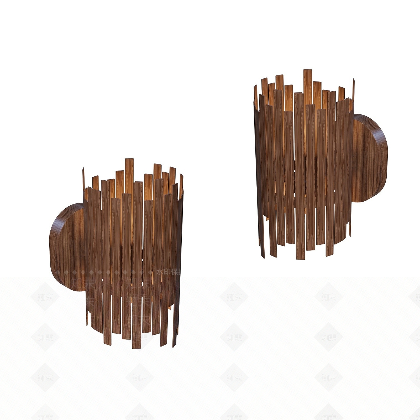 现代木条型壁灯3D模型下载【ID:1194711334】