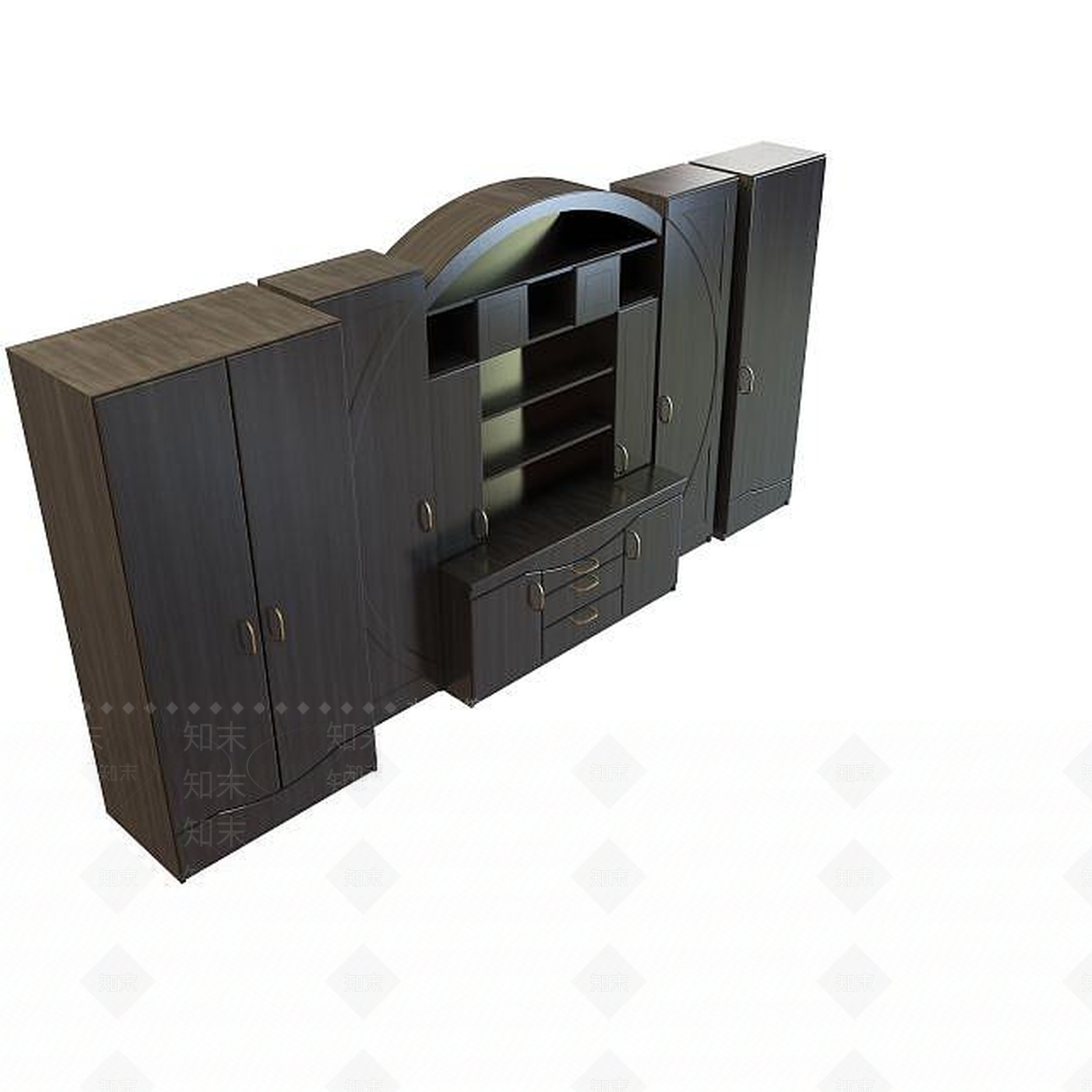 现代实木衣柜3D模型下载【ID:1194712764】