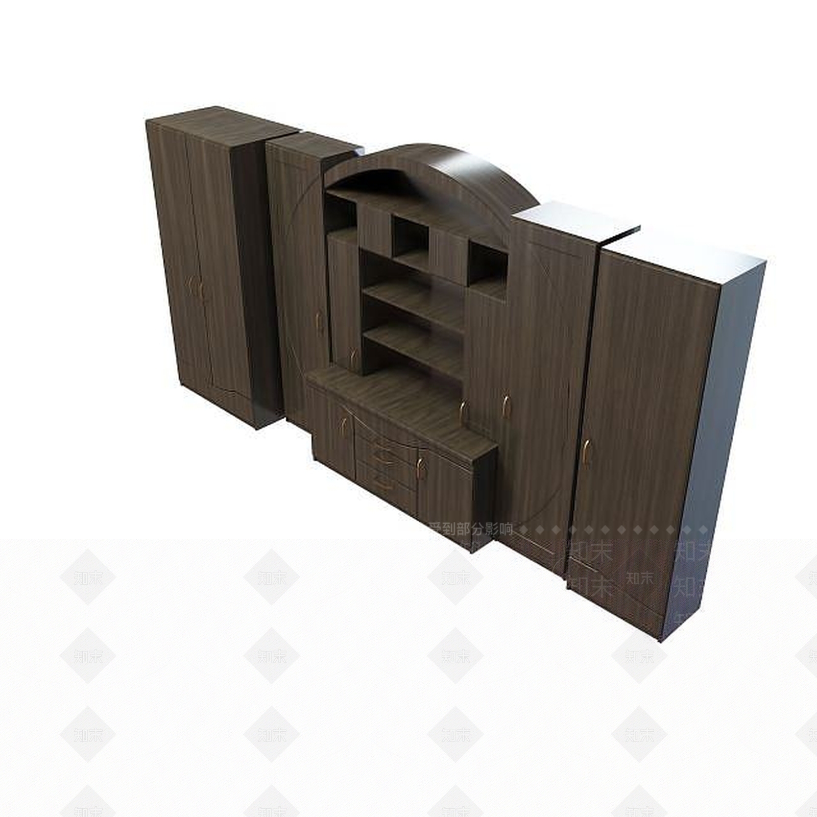 现代实木衣柜3D模型下载【ID:1194712764】