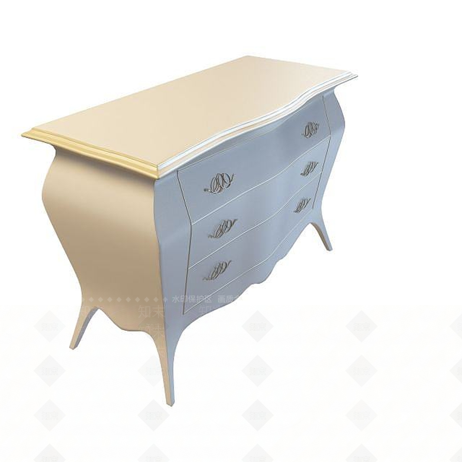 法式边柜3D模型下载【ID:1194713123】