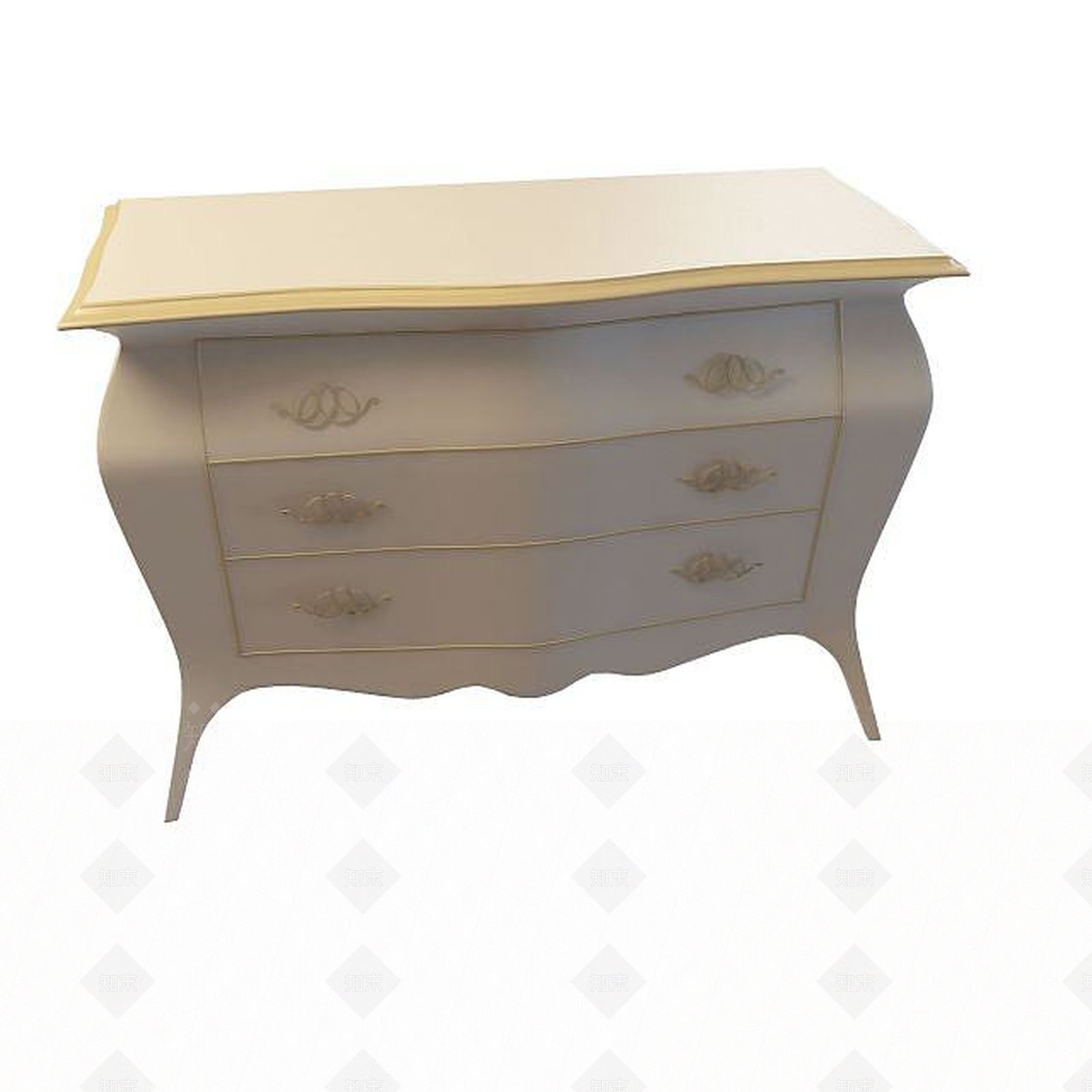 法式边柜3D模型下载【ID:1194713123】