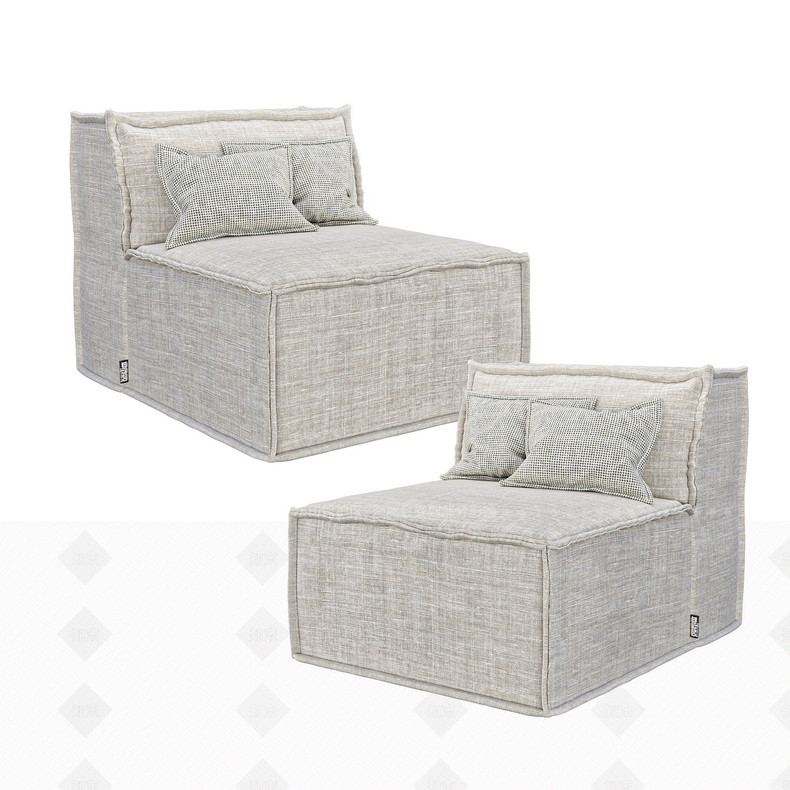 现代棉麻布艺榻榻米3D模型下载【ID:1194713760】