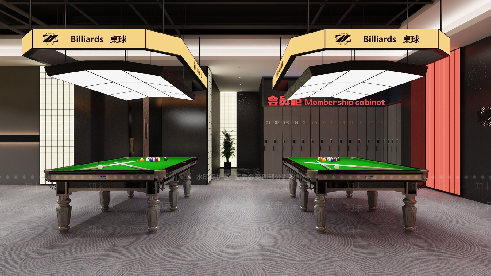 现代台球室3D模型下载【ID:1194714412】