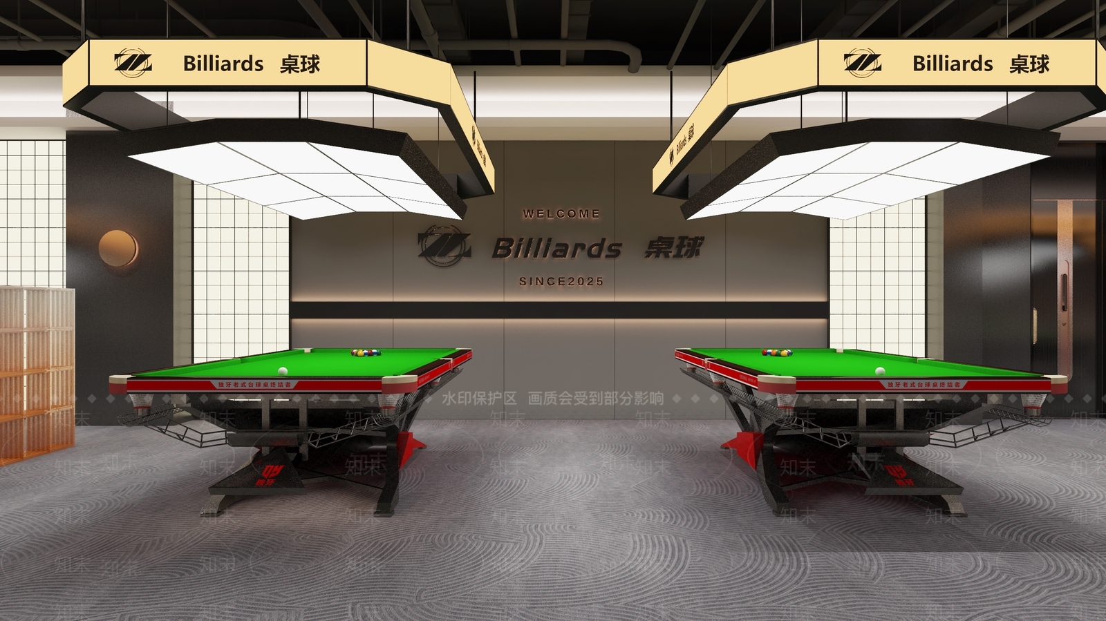 现代台球室3D模型下载【ID:1215135000】