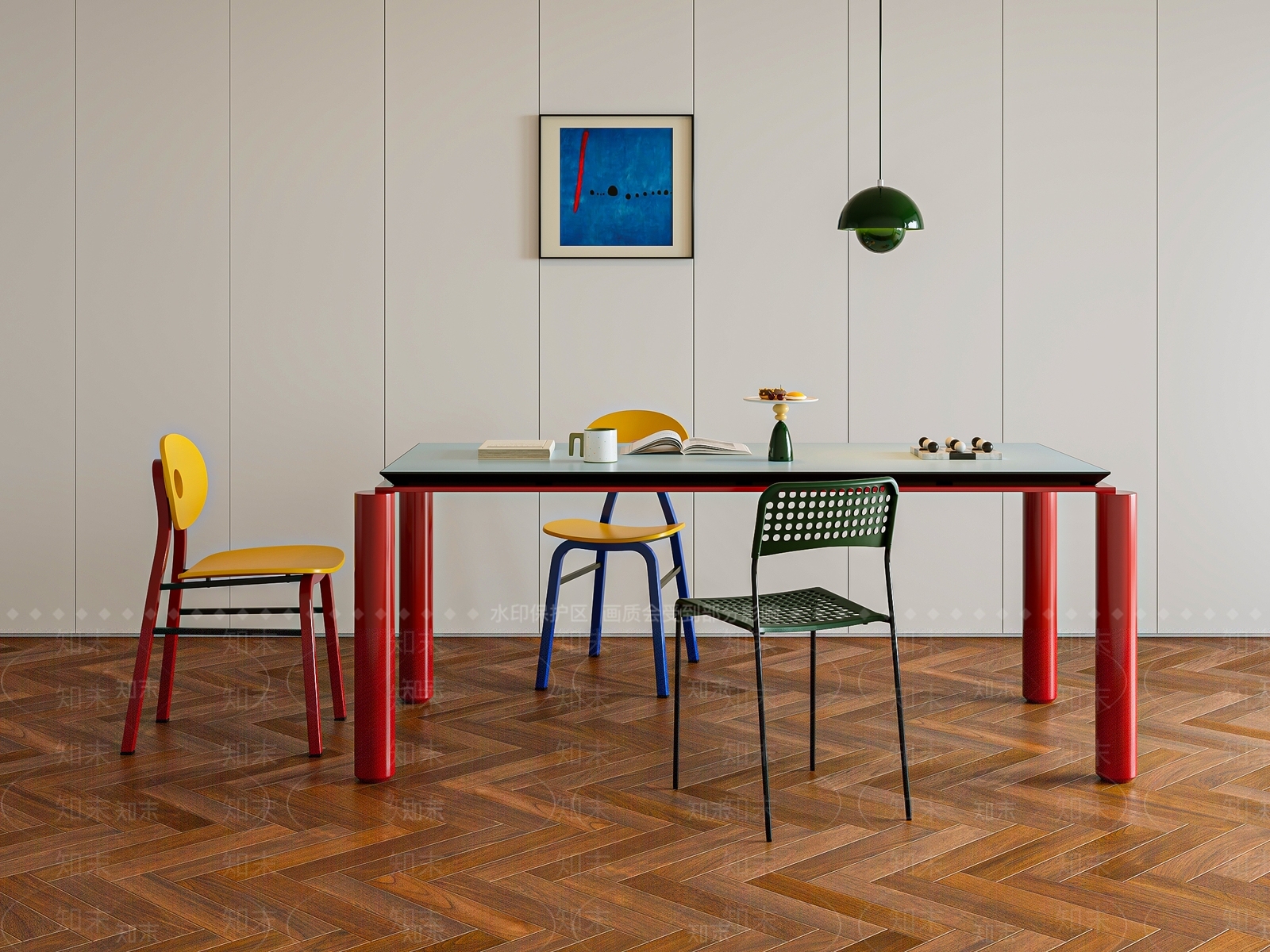 现代简约餐桌3D模型下载【ID:1194714358】