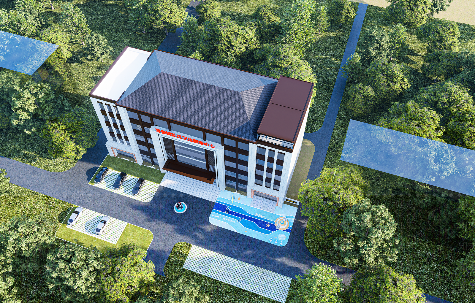 现代简约医院建筑SU模型下载【ID:1194717251】