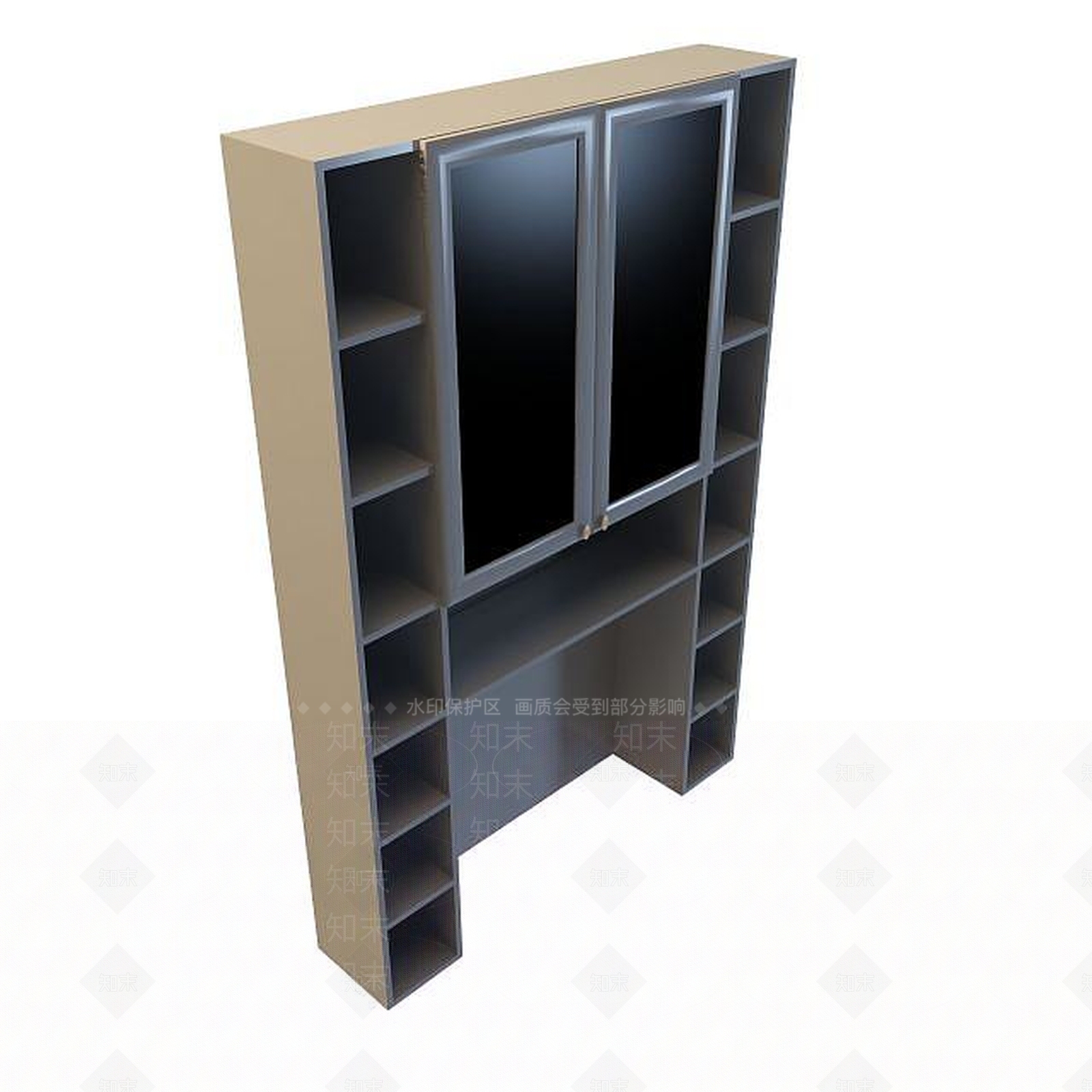 现代客厅多格柜3D模型下载【ID:1194718040】