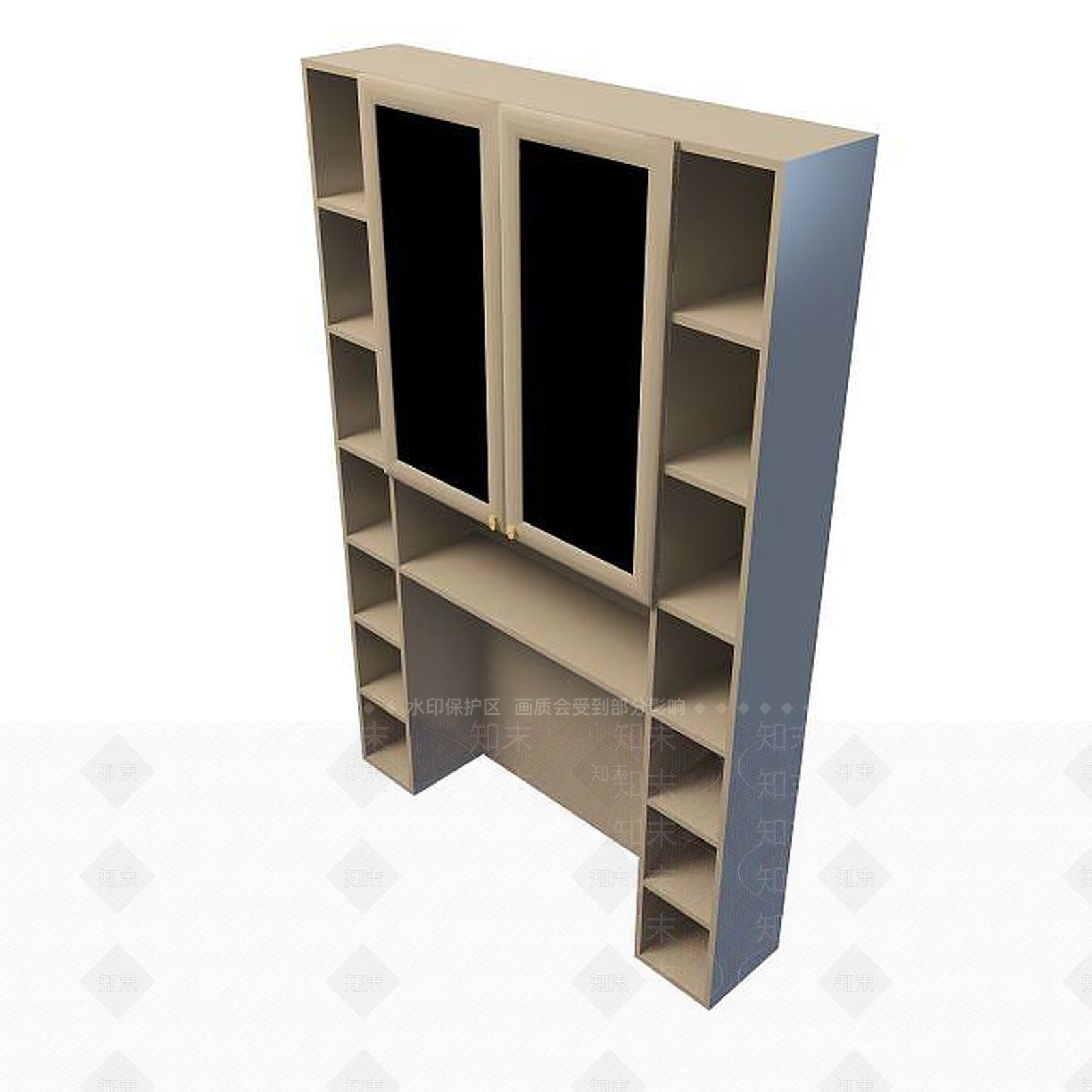 现代客厅多格柜3D模型下载【ID:1194718040】