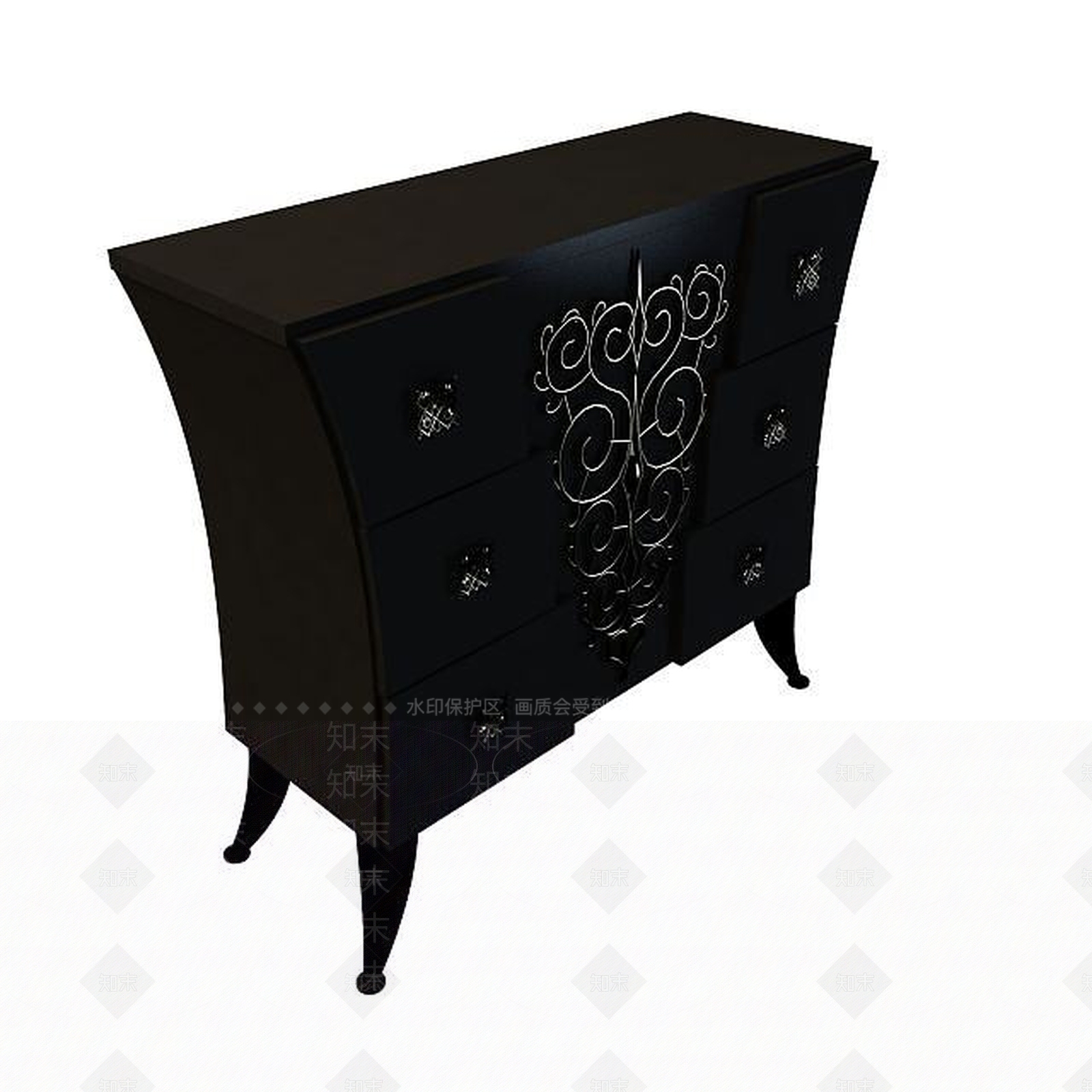 中式边柜3D模型下载【ID:1194718918】