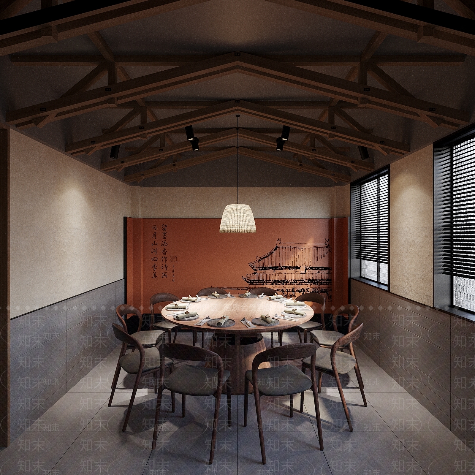 复古新中式包厢3D模型下载【ID:1194721270】