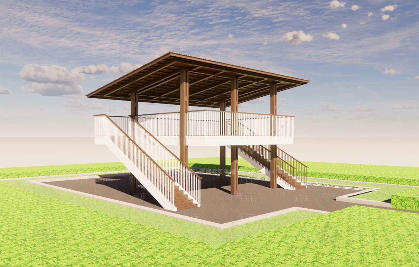 现代景观公园SU模型下载【ID:1194722653】