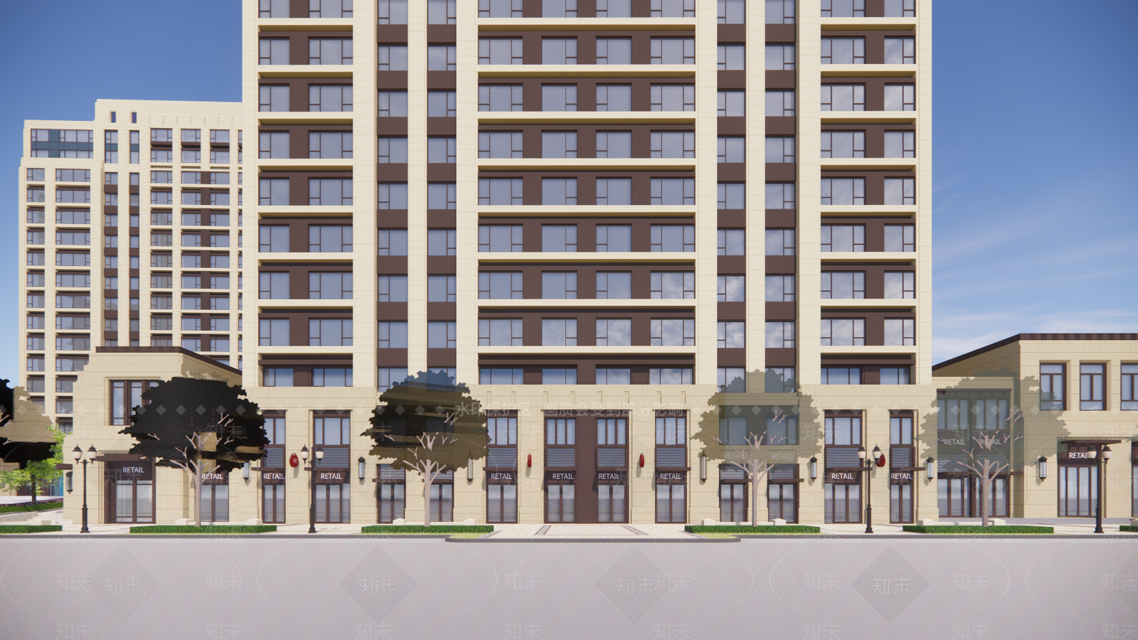 现代小区建筑SU模型下载【ID:1194723016】