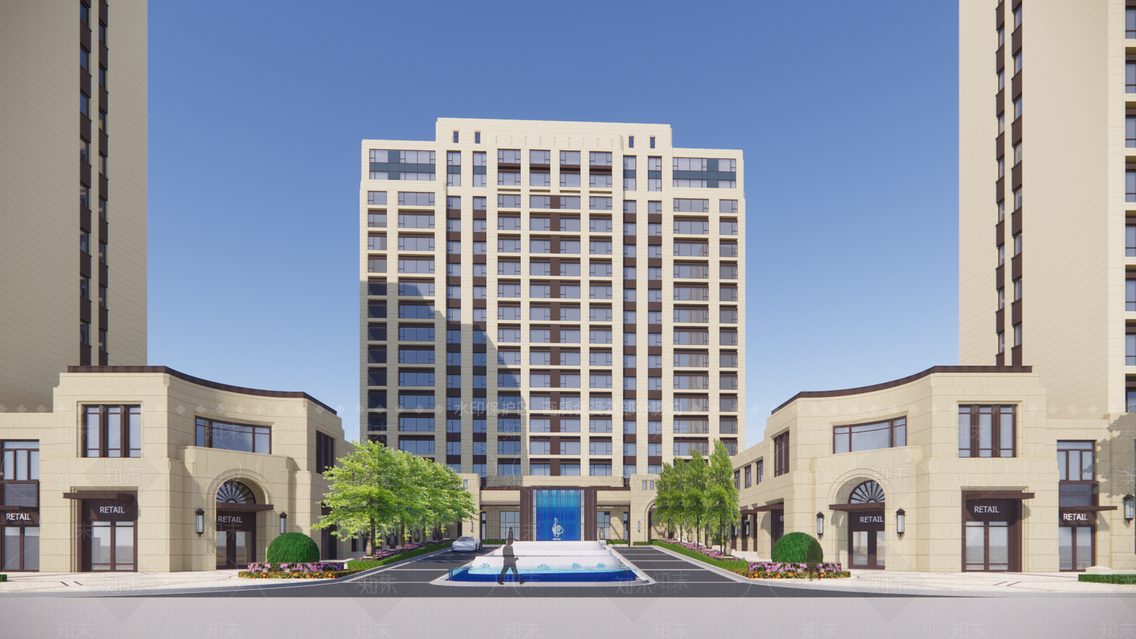 现代小区建筑SU模型下载【ID:1194723016】