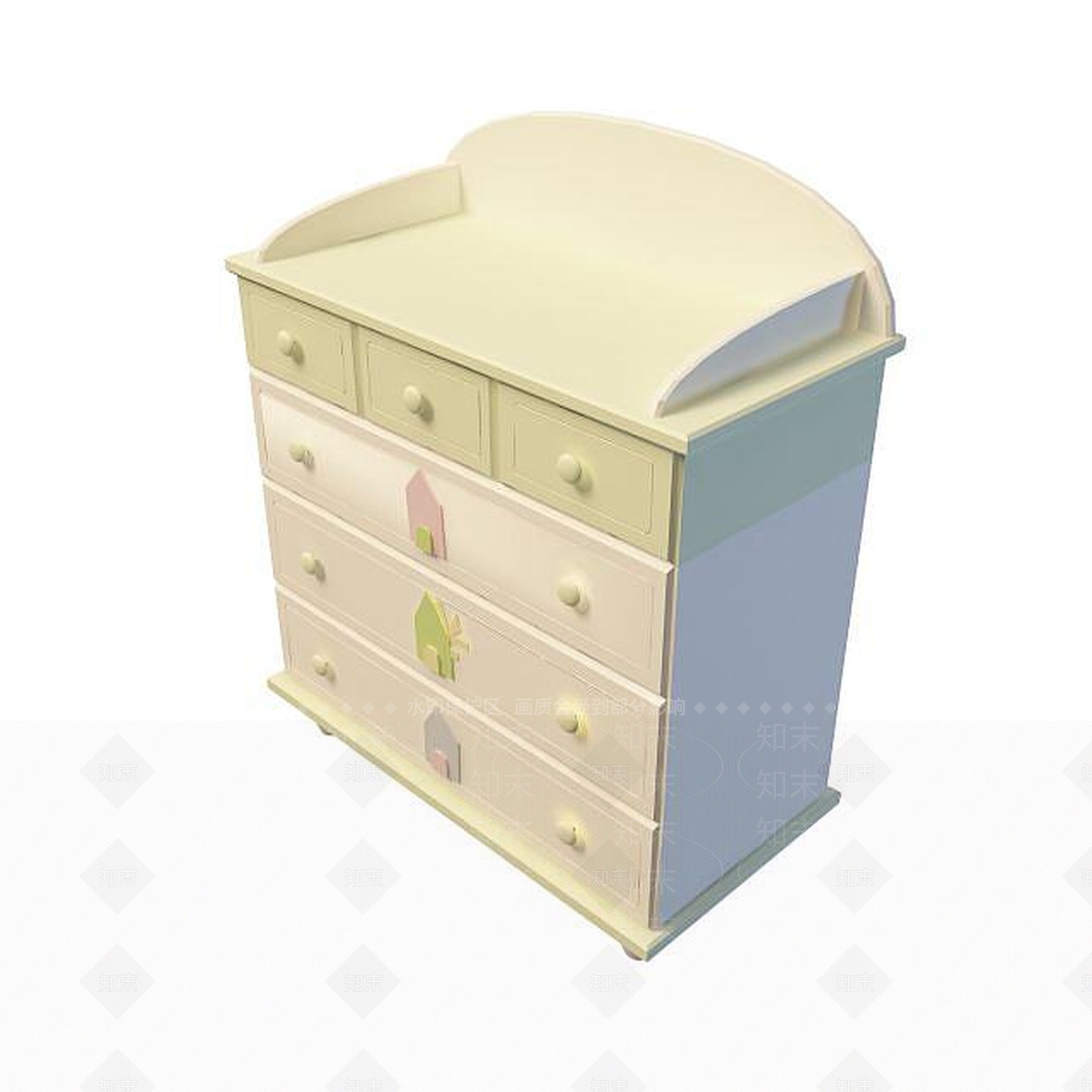 现代卧室边柜3D模型下载【ID:1194723573】