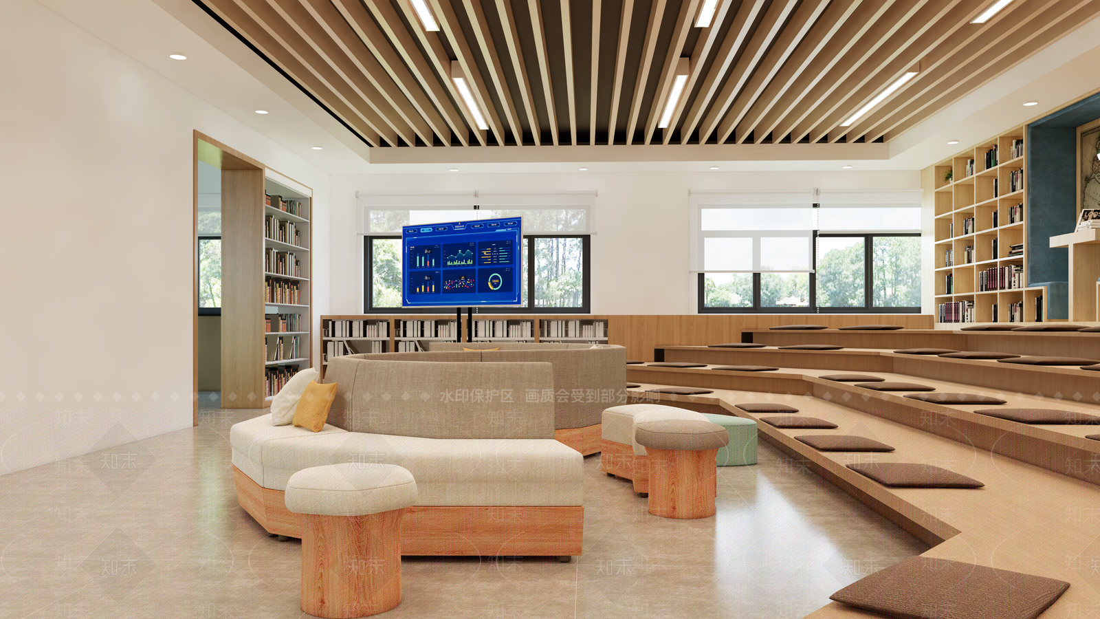 现代图书馆SU模型下载【ID:1194723939】