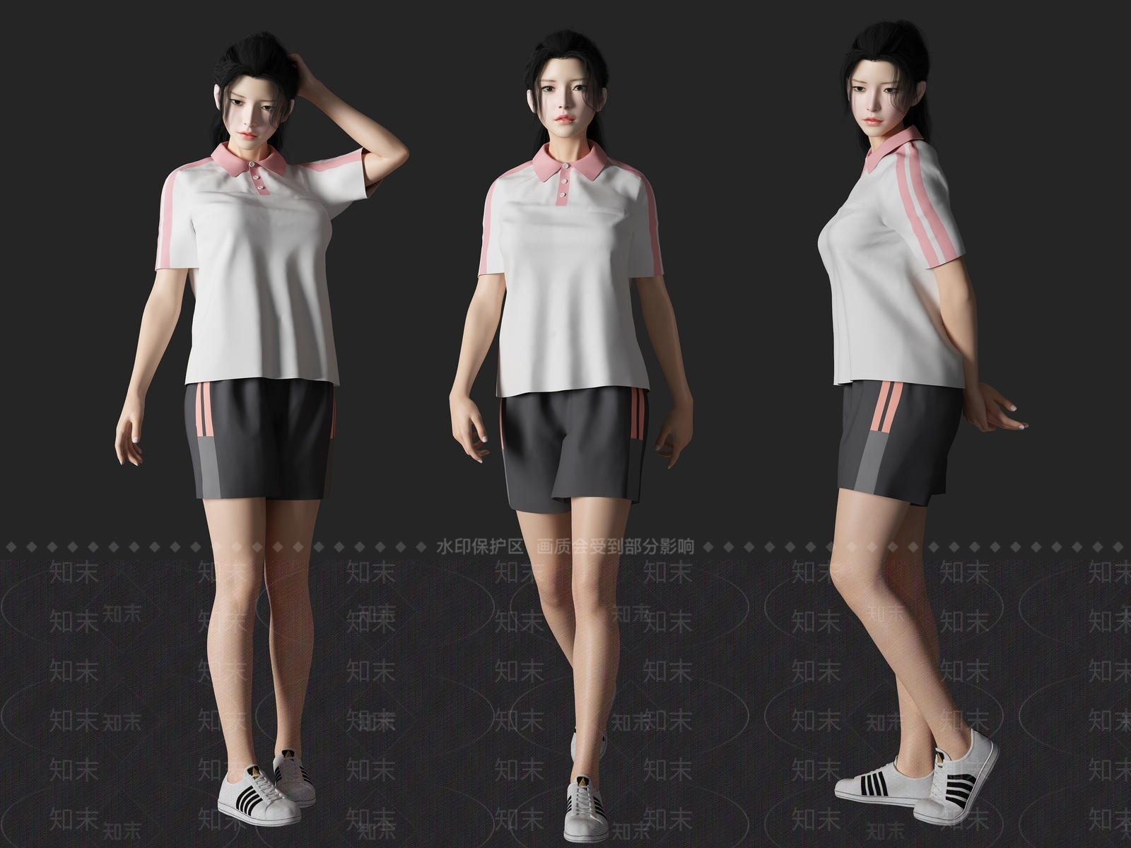 现代学生美女人物3D模型下载【ID:1194725400】