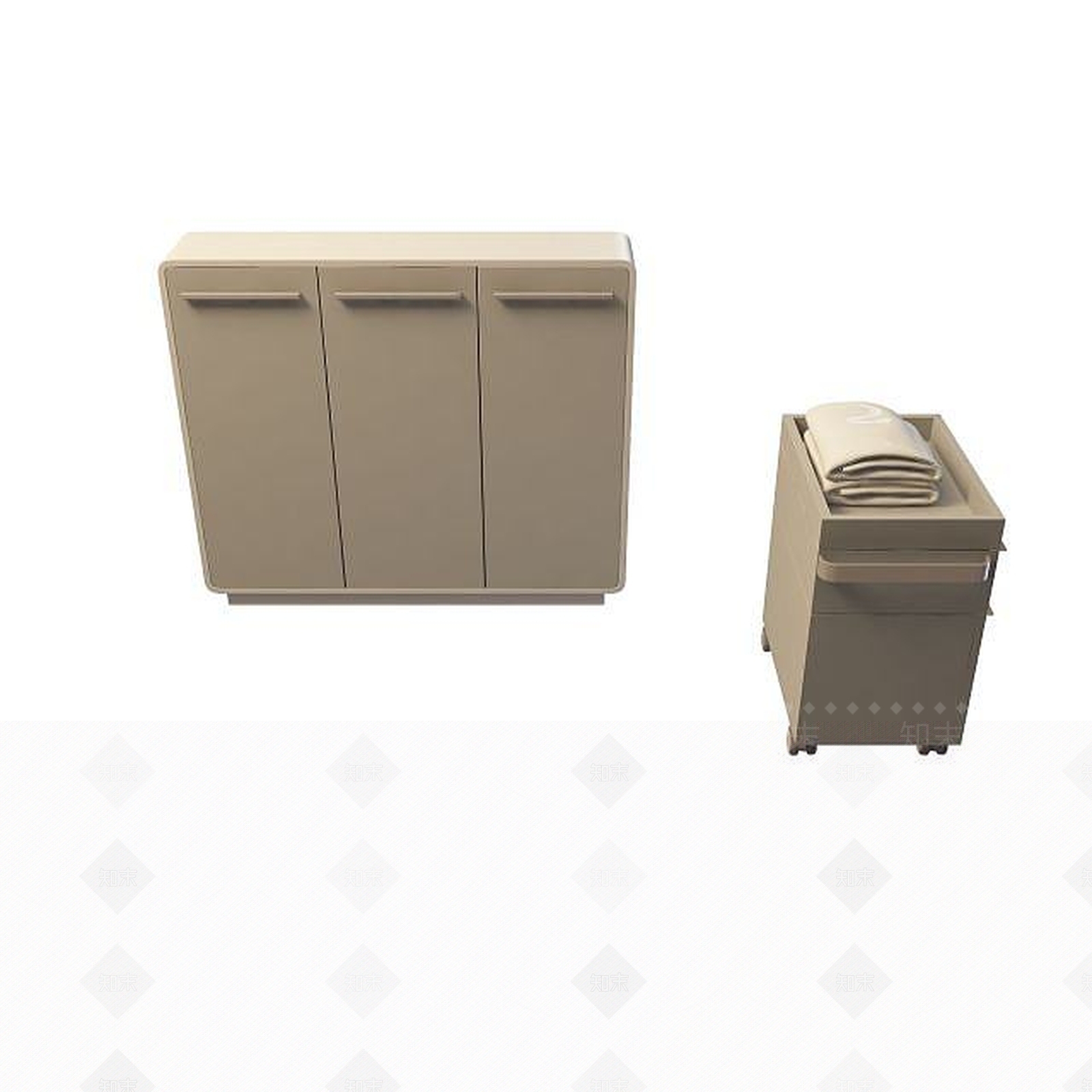 现代卧室柜组合3D模型下载【ID:1194725807】