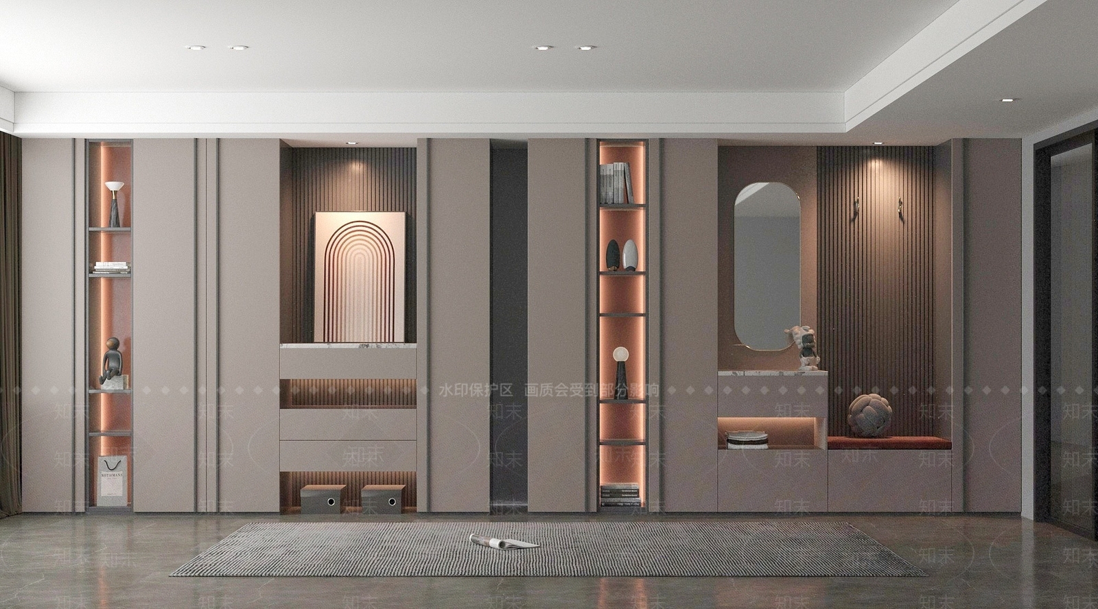 现代衣柜鞋柜3D模型下载【ID:1194727285】