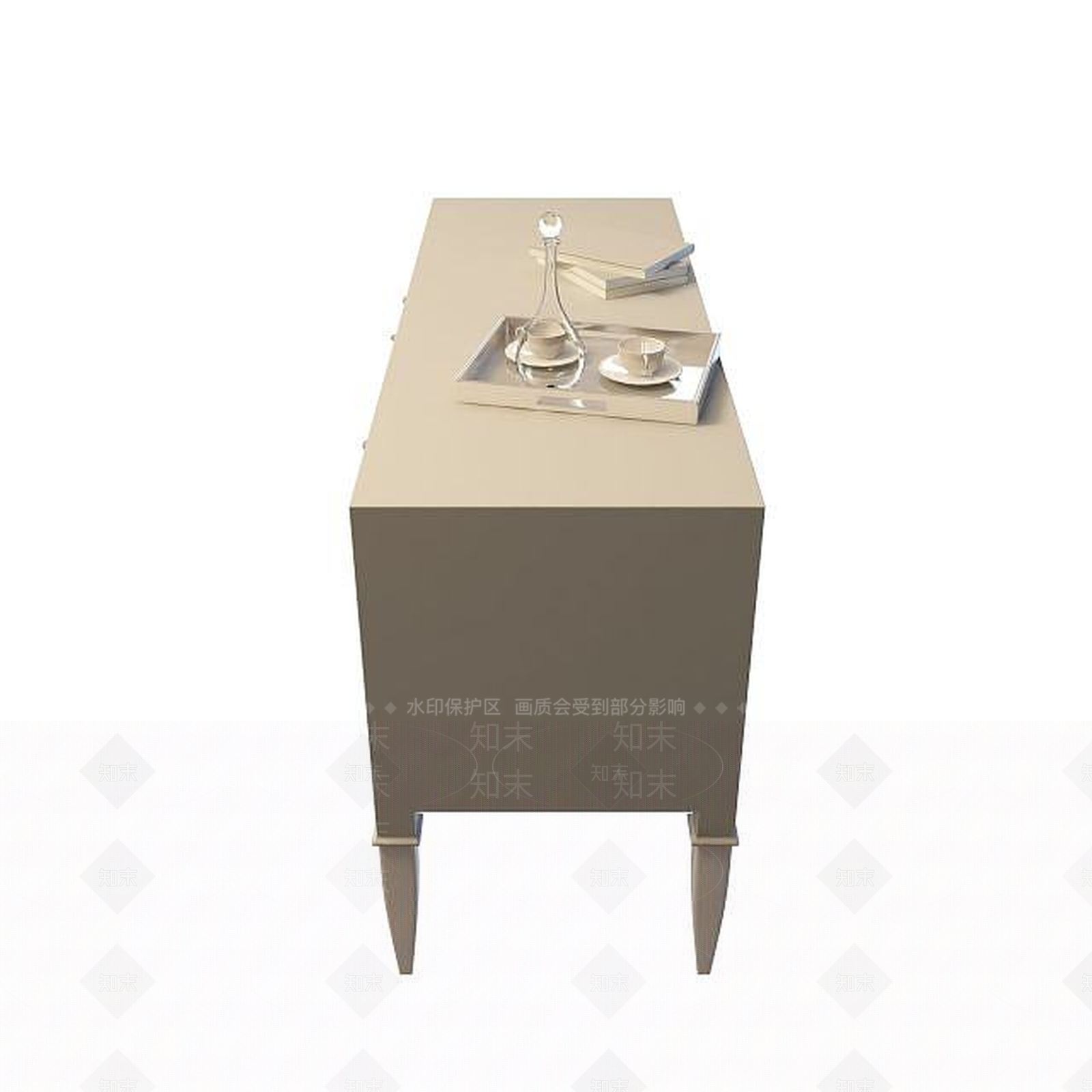 现代简约长方形柜子3D模型下载【ID:1194727544】