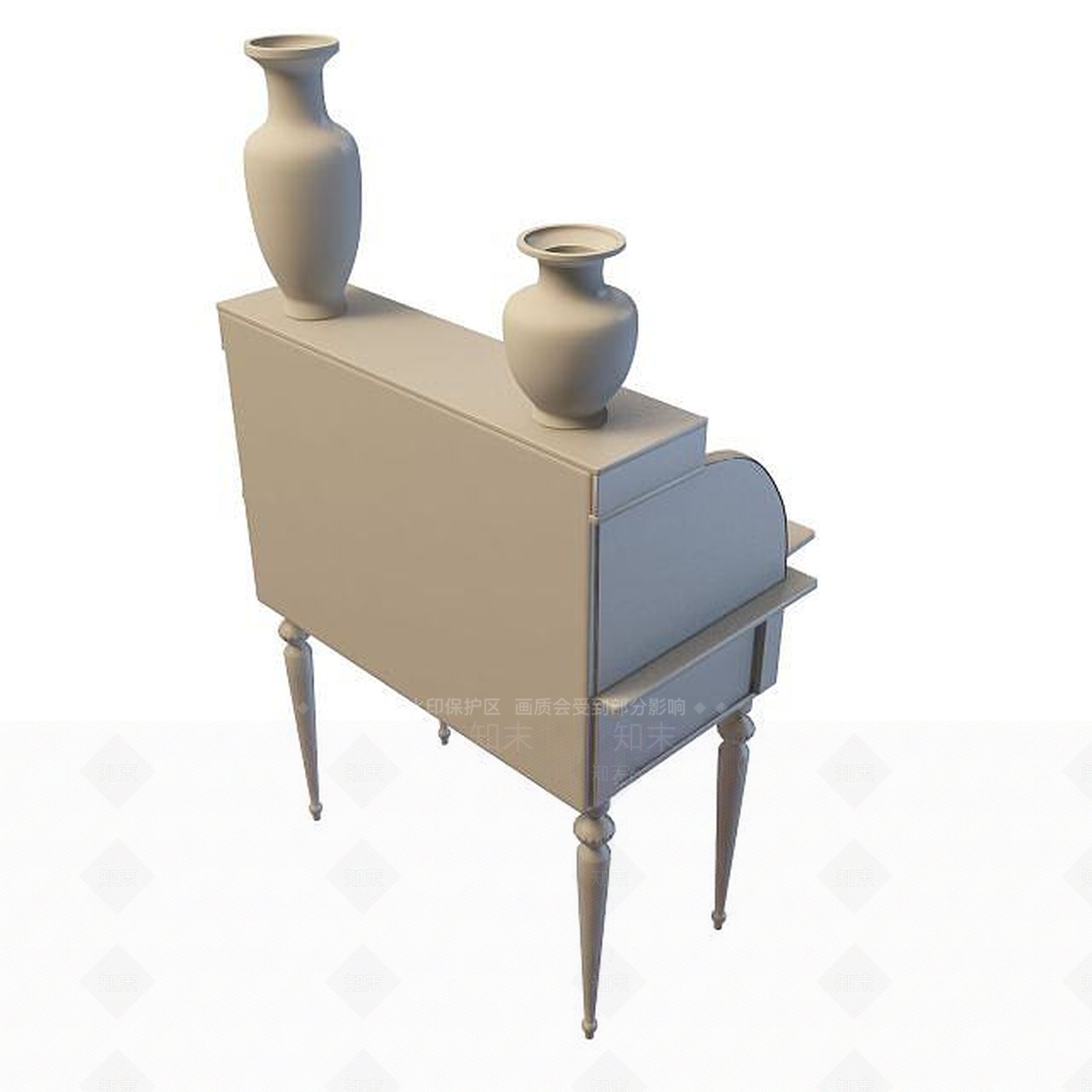 欧式古典欧式边柜3D模型下载【ID:1194727623】