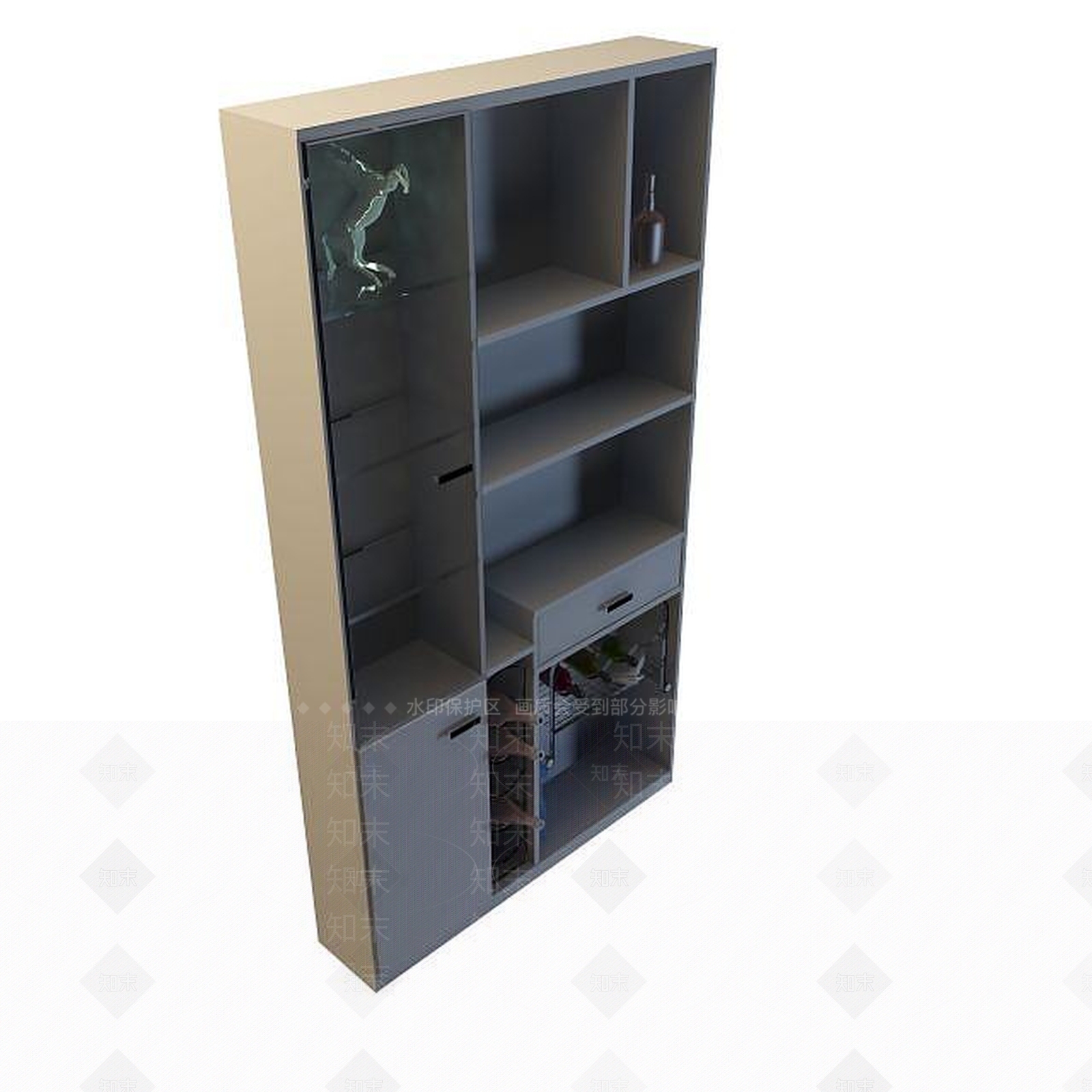 现代客厅酒柜3D模型下载【ID:1194728184】