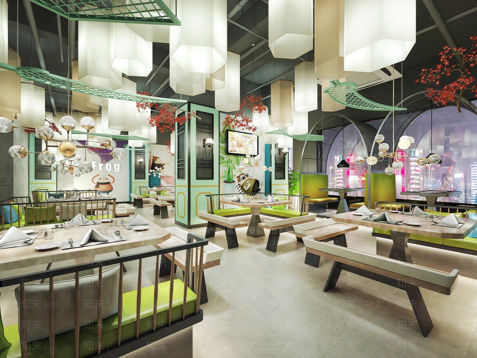 现代主题餐厅3D模型下载【ID:1194729469】