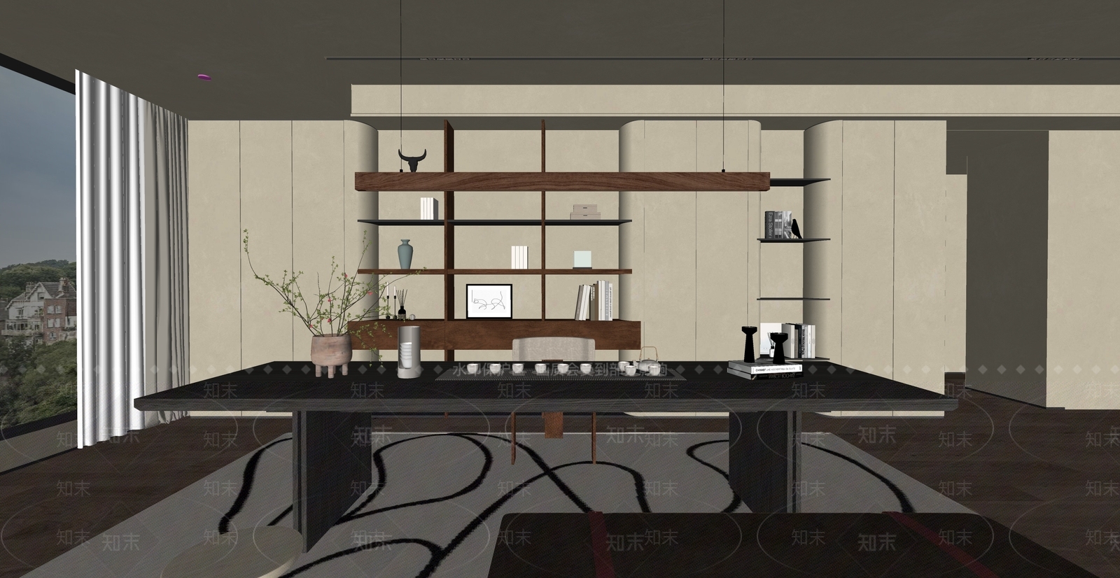 侘寂茶室SU模型下载【ID:1194729552】
