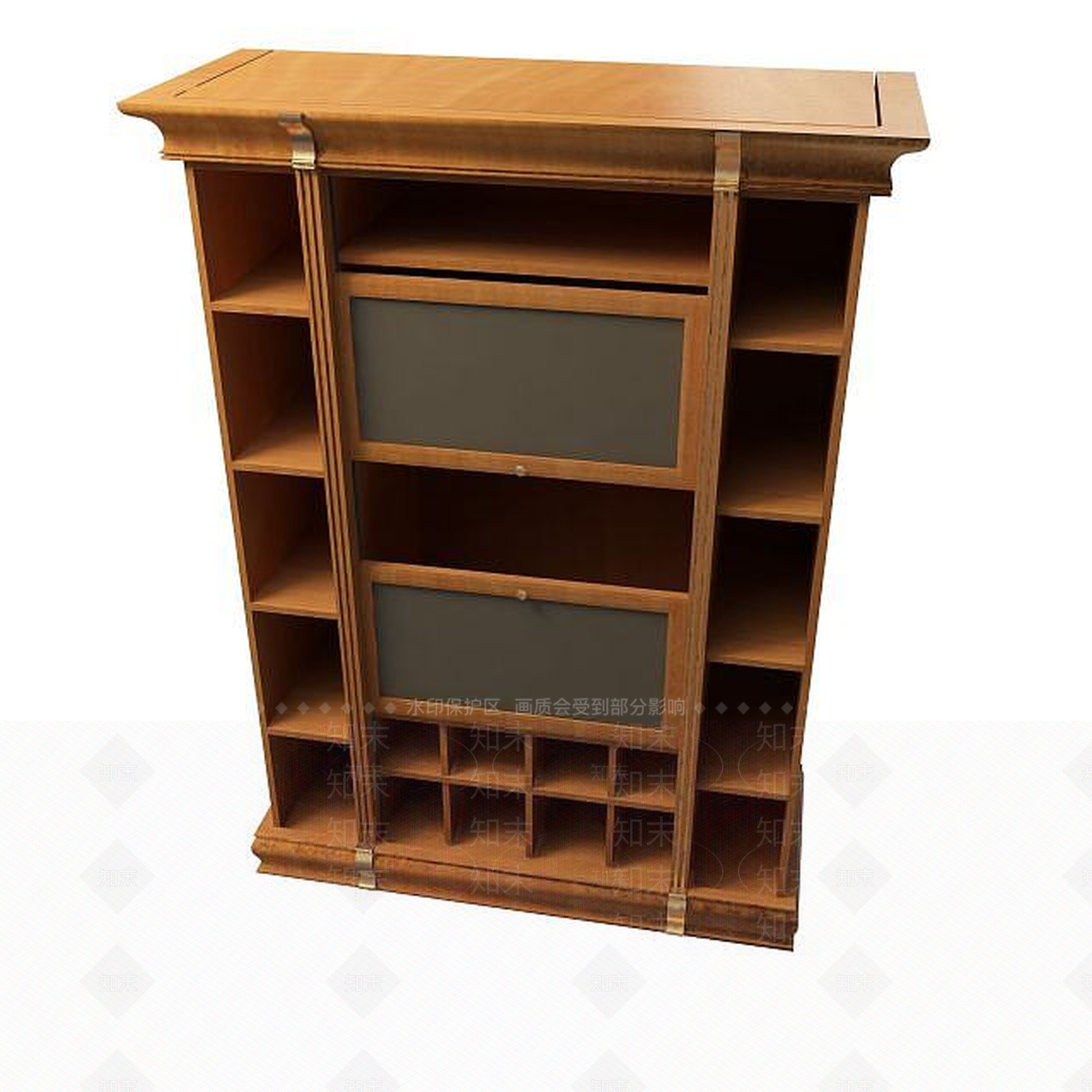 现代木质边柜3D模型下载【ID:1194730121】