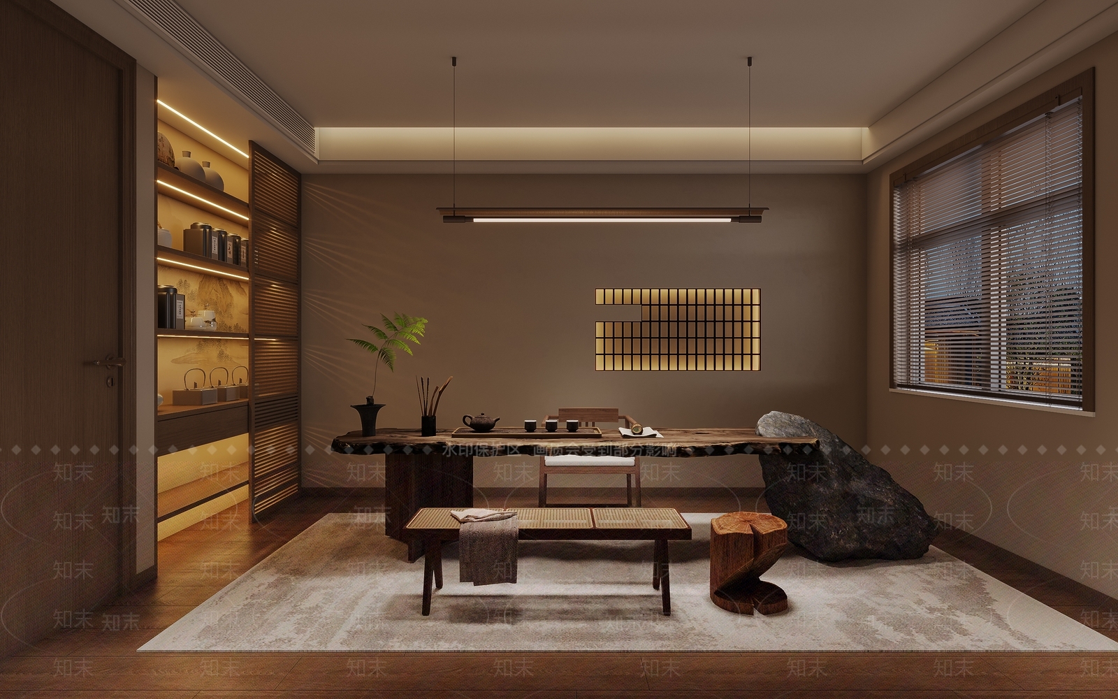新中式茶室3D模型下载【ID:1194735483】