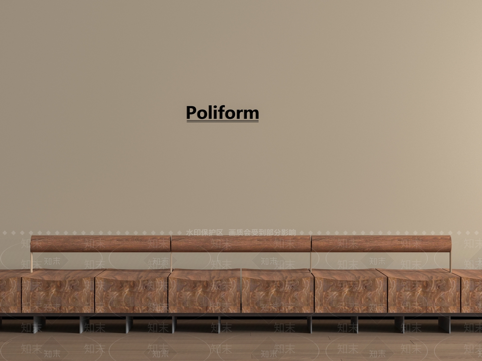 侘寂原木景观座椅3D模型下载【ID:1194738885】