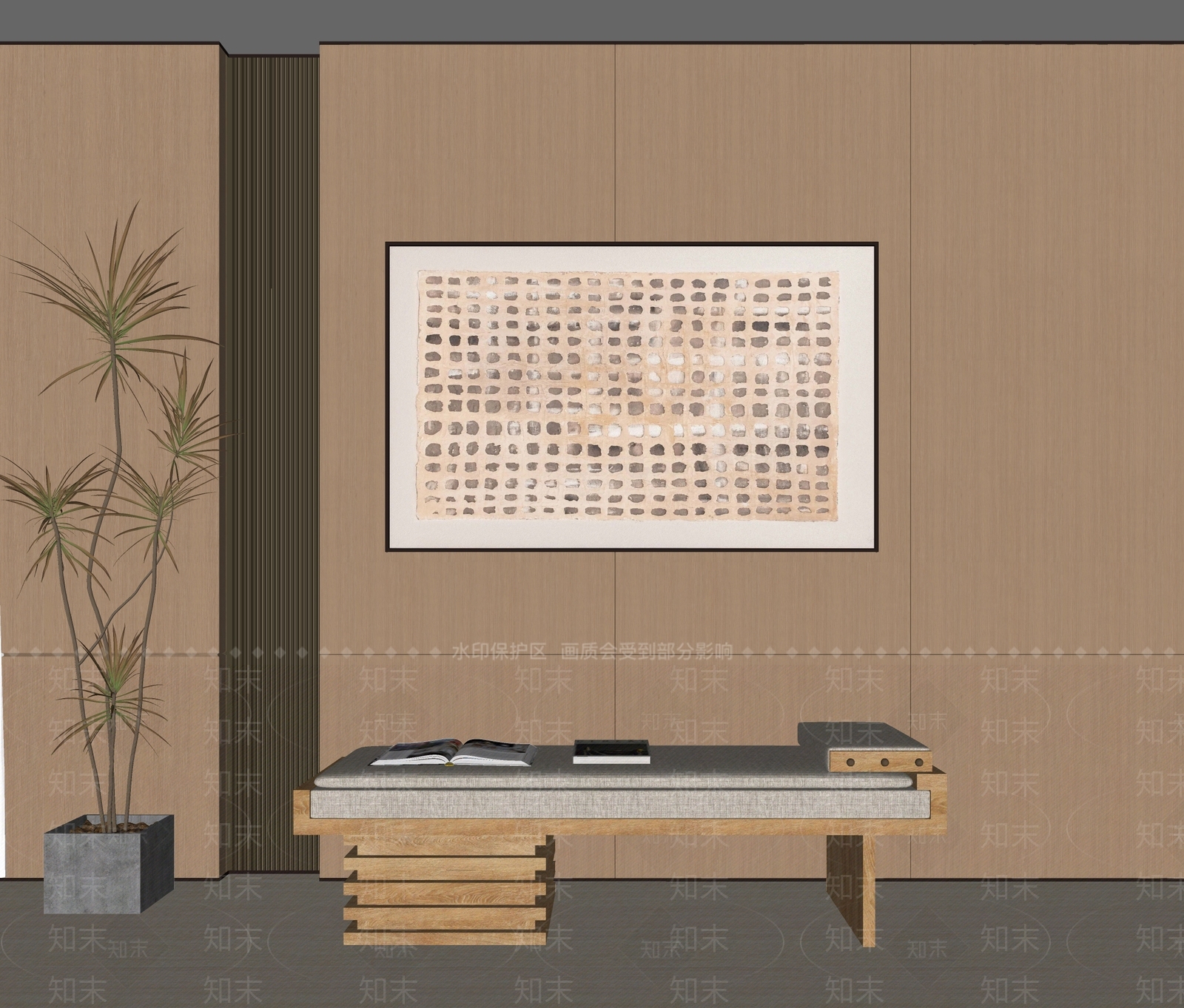 新中式沙发凳SU模型下载【ID:1194742804】