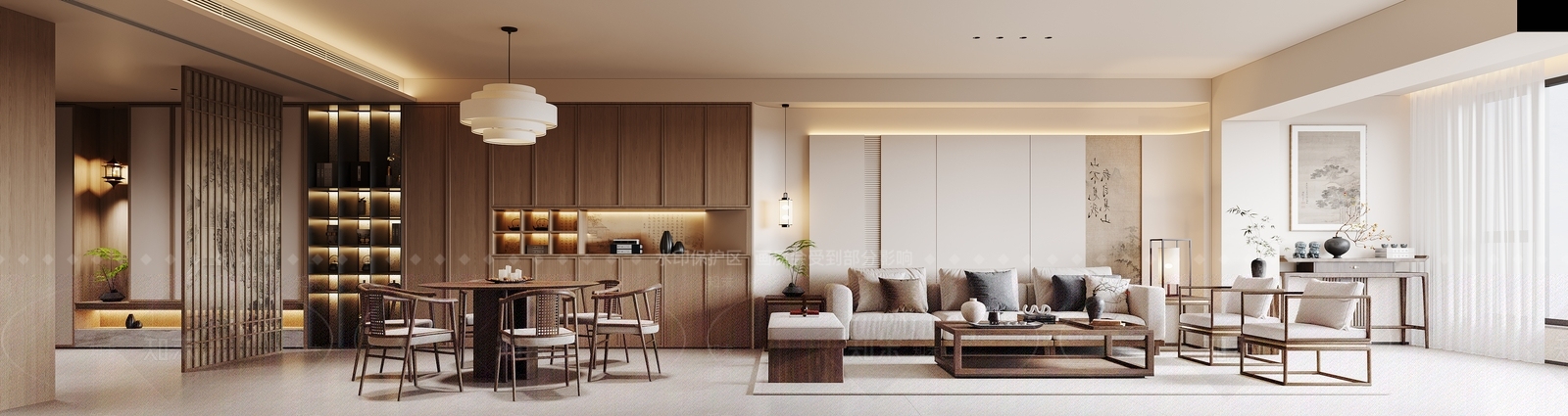 原木客餐厅3D模型下载【ID:1215135331】