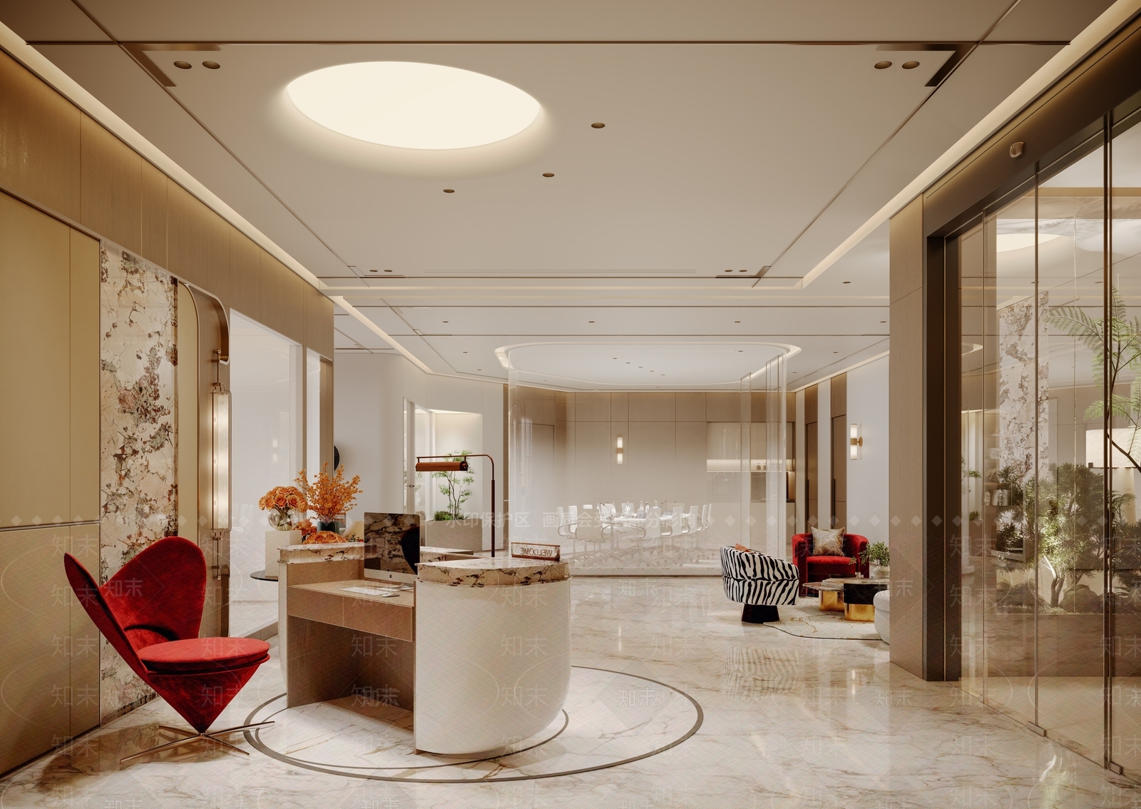 现代办公大厅3D模型下载【ID:1194749540】