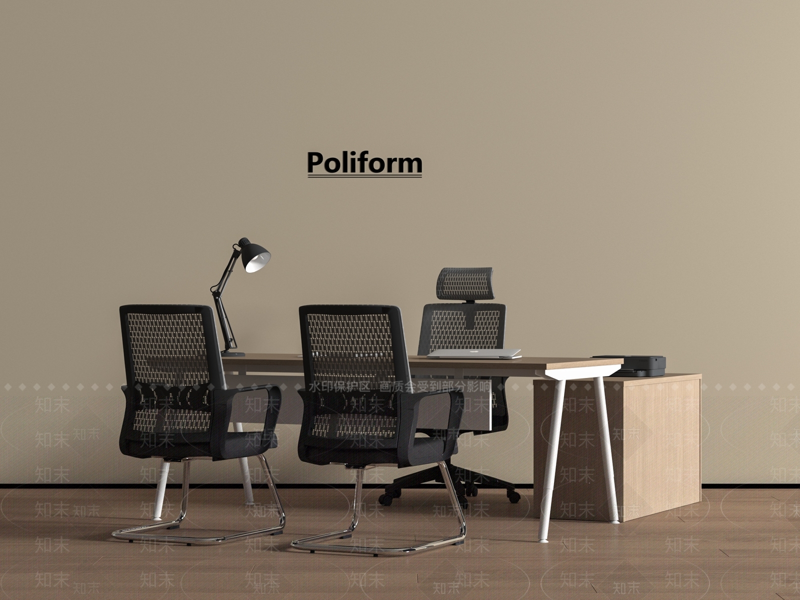 现代办公桌椅SU模型下载【ID:1194752467】