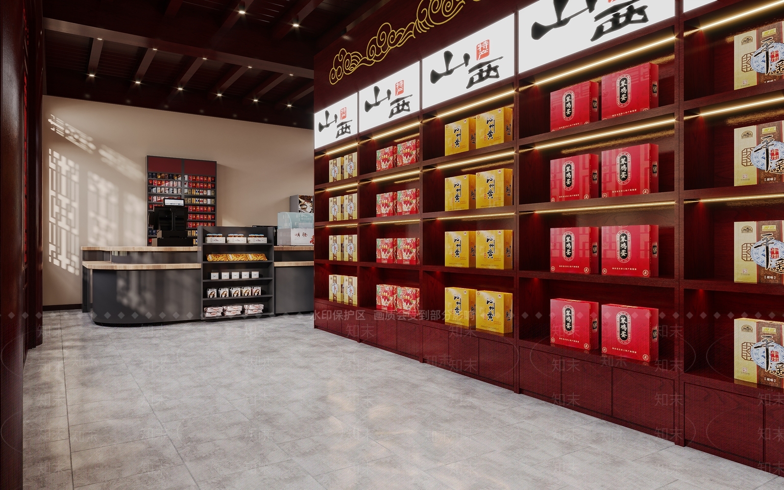 新中式复古其他商业空间3D模型下载【ID:1194755213】