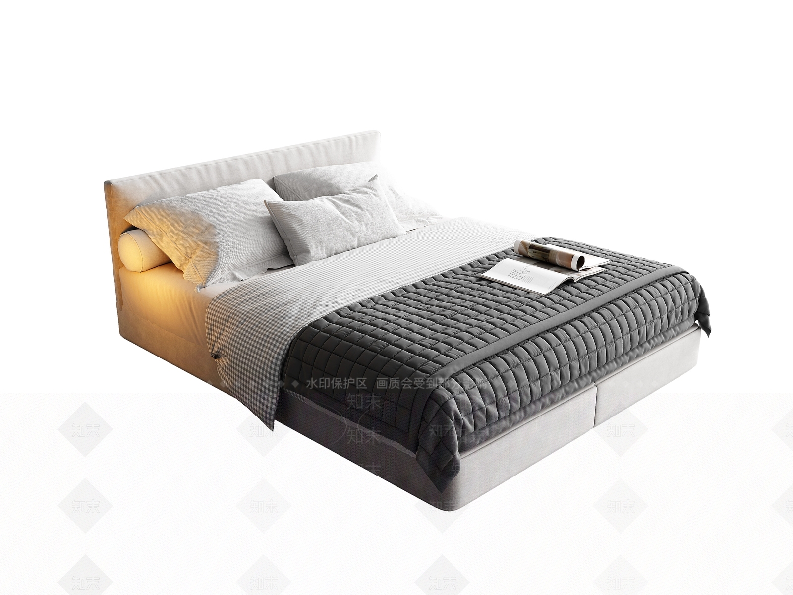 现代简约单人床3D模型下载【ID:1194758950】