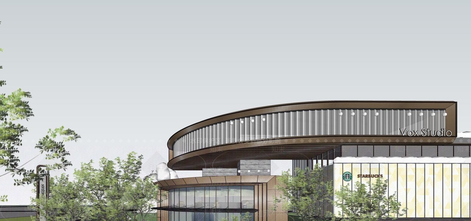 现代售楼处建筑SU模型下载【ID:1194760363】