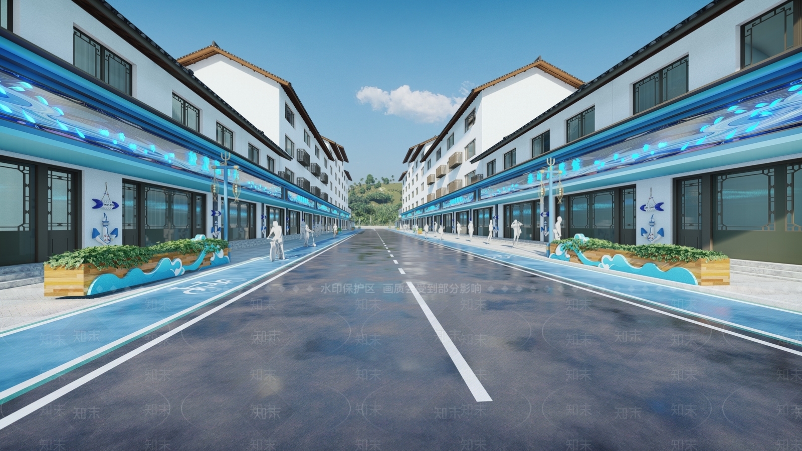 现代商业街SU模型下载【ID:1194760849】