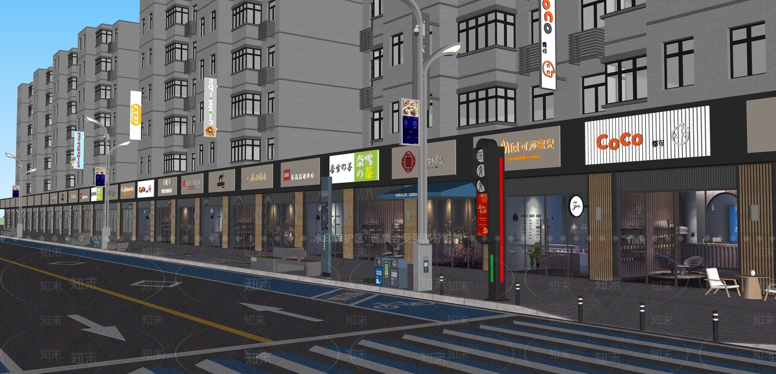 现代商业景观SU模型下载【ID:1194762471】