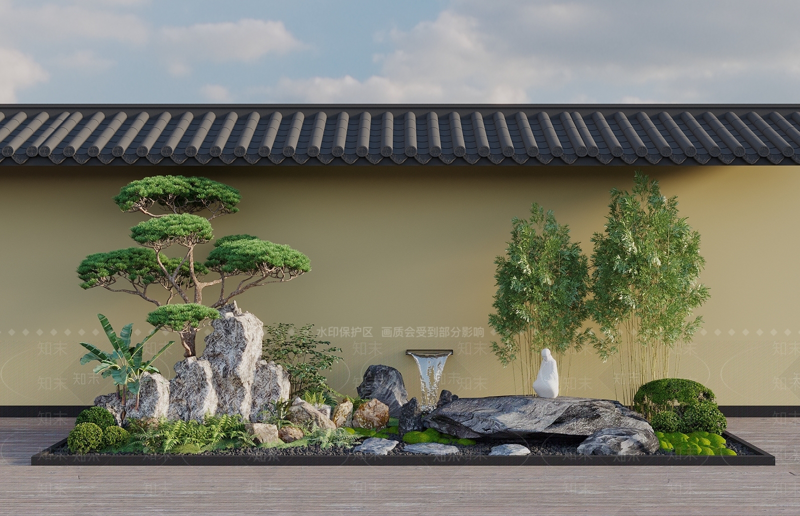 新中式中式其他局部景观3D模型下载【ID:1194762759】