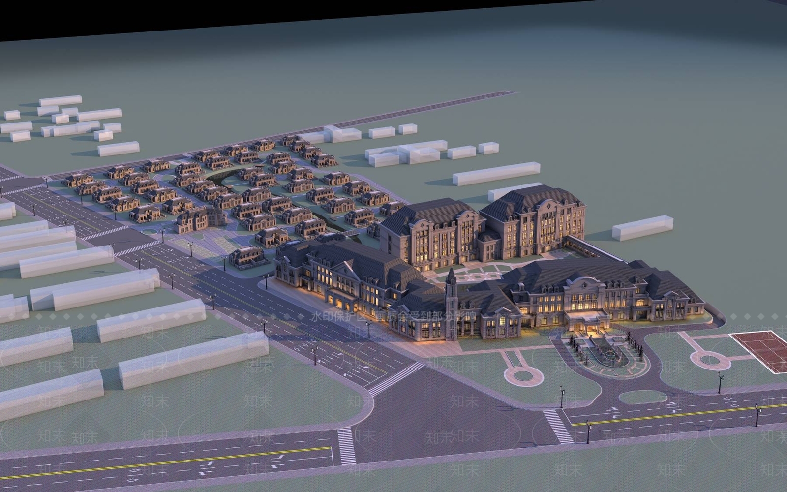 欧式别墅外观3D模型下载【ID:1194762655】