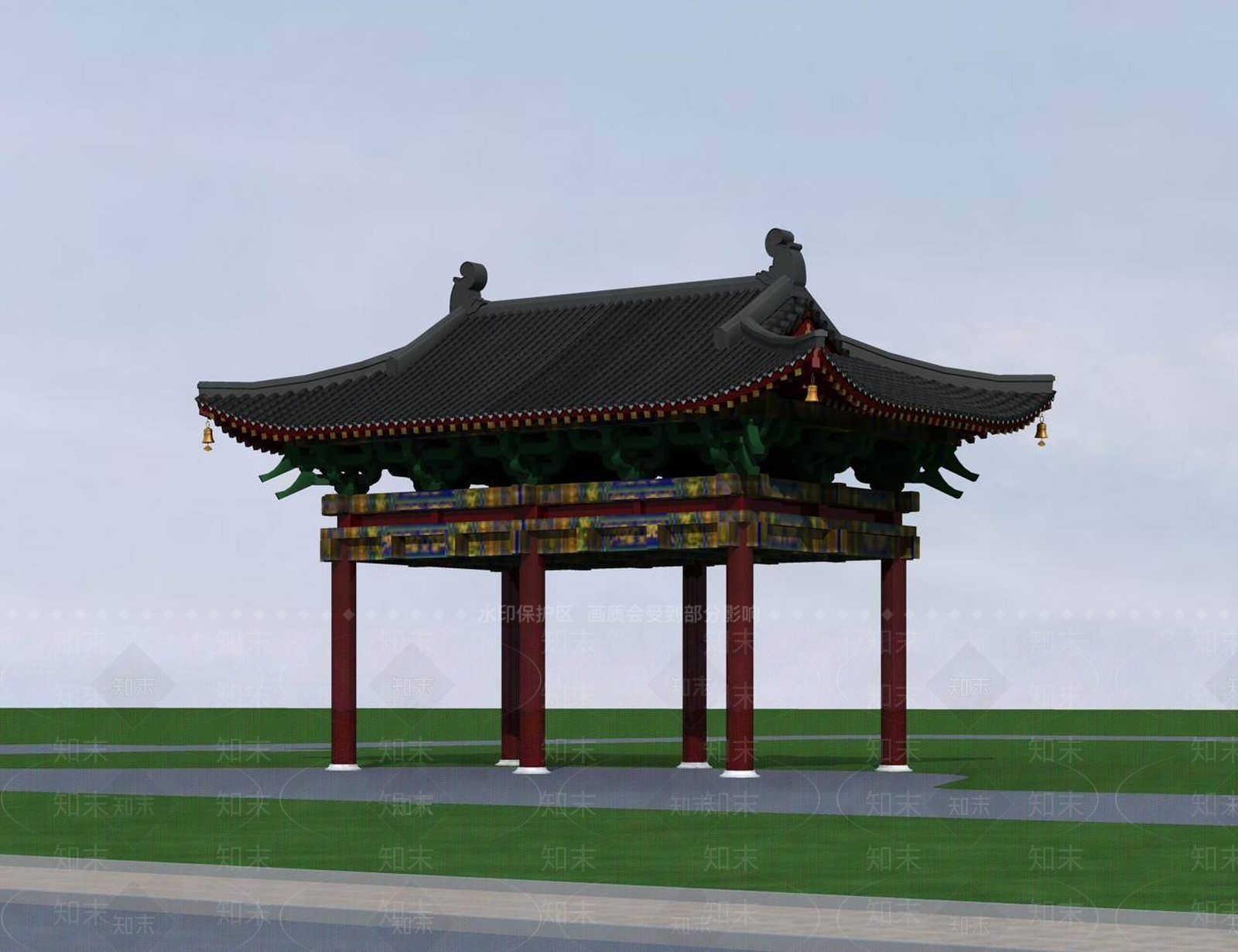 中式亭子3D模型下载【ID:1194763033】