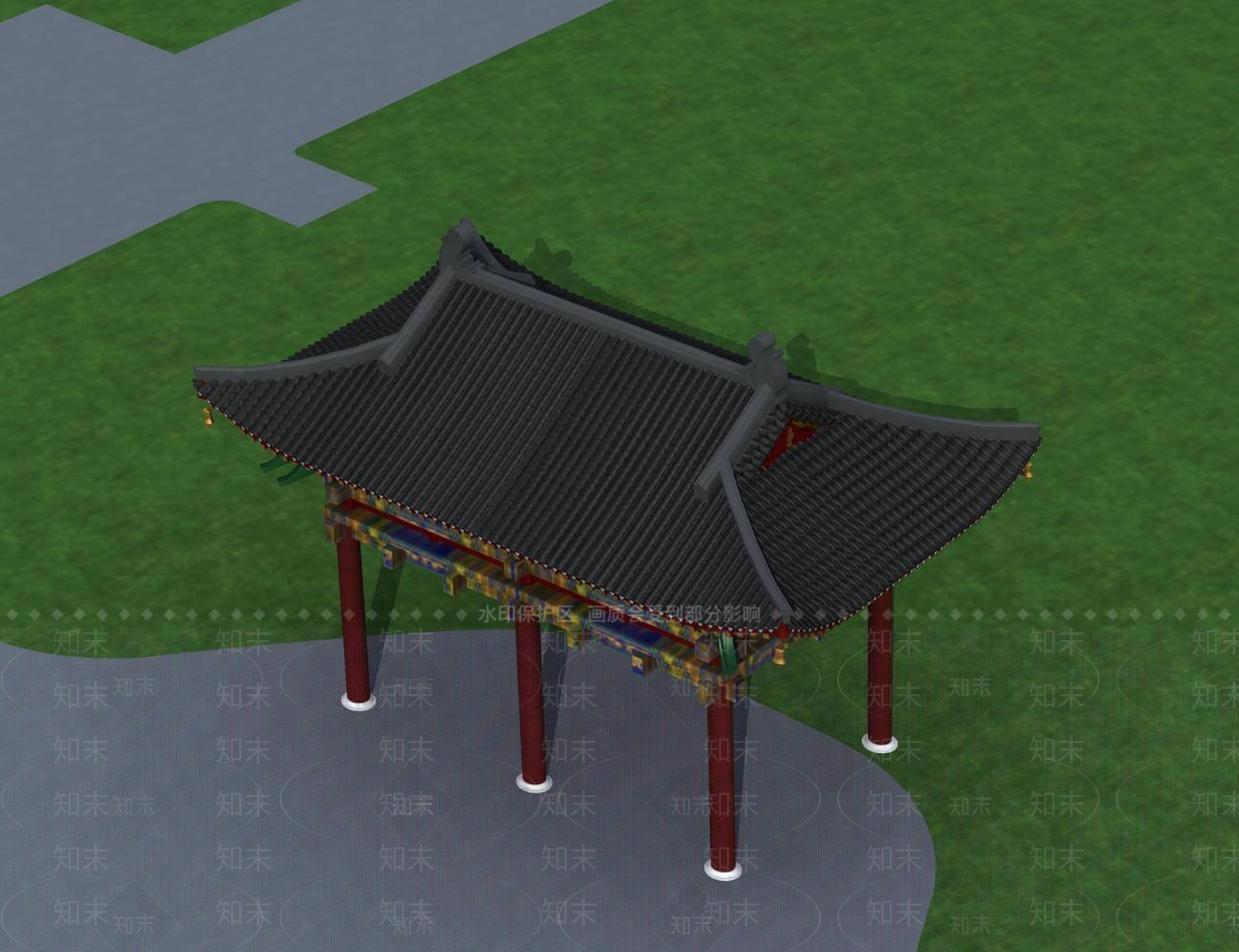 中式亭子3D模型下载【ID:1194763033】
