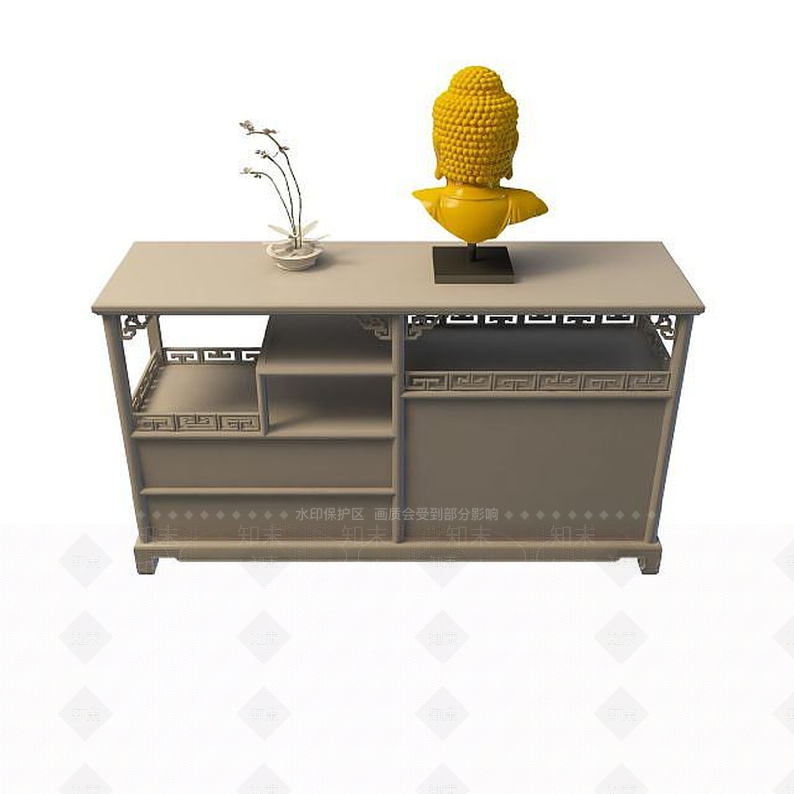 现代客厅陈设柜3D模型下载【ID:1194763082】
