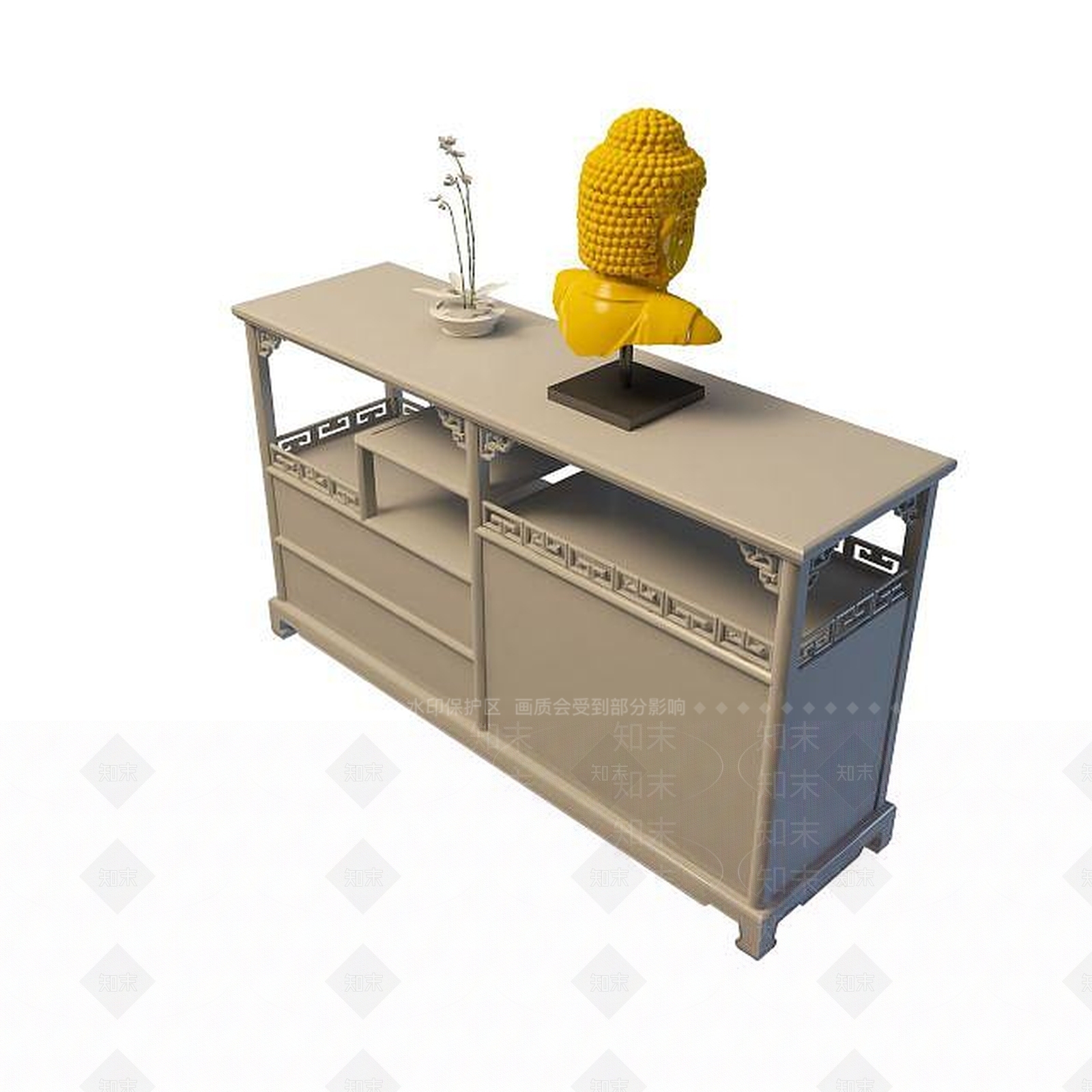 现代客厅陈设柜3D模型下载【ID:1194763082】